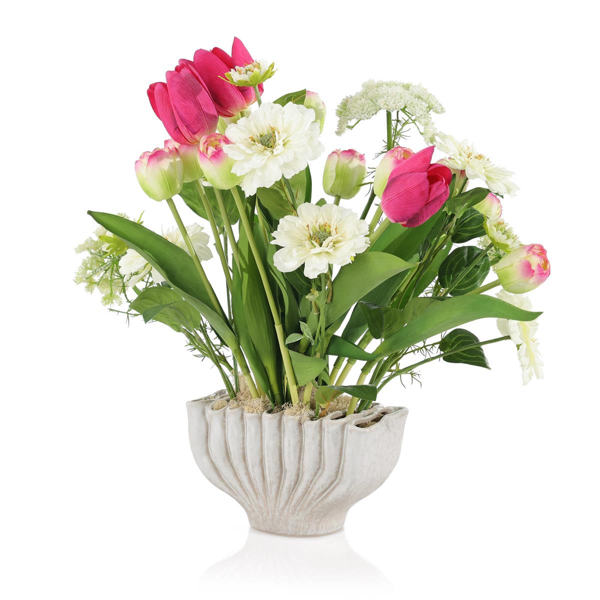 Zinnias and Tulips – Art by John Richard | Sutter & Vale