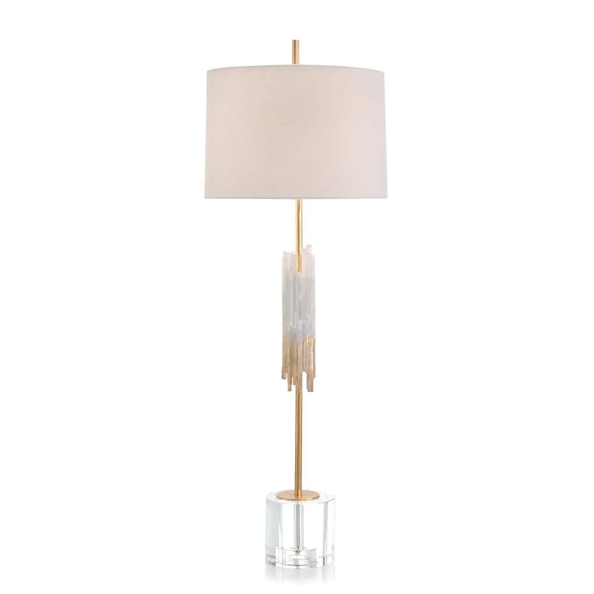 Selenite and Gold Leaf Console Lamp – Art by John Richard | Sutter & Vale