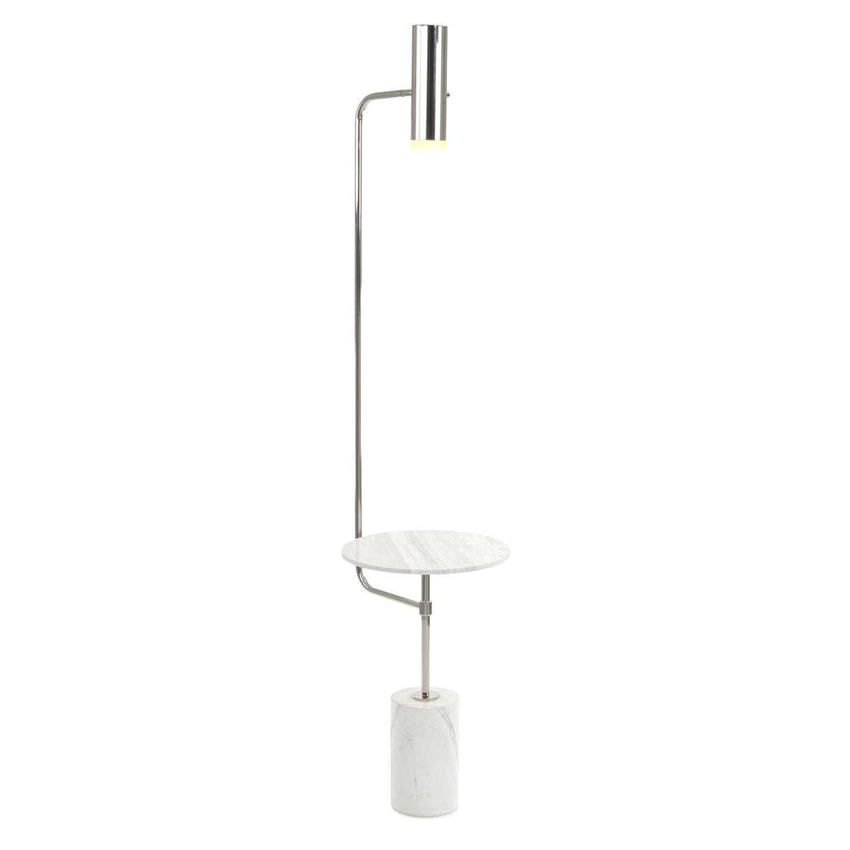 Illuminated Marble Table Floor Lamp With Polished Nickel Accents – Floor Lamps by John Richard | Sutter & Vale