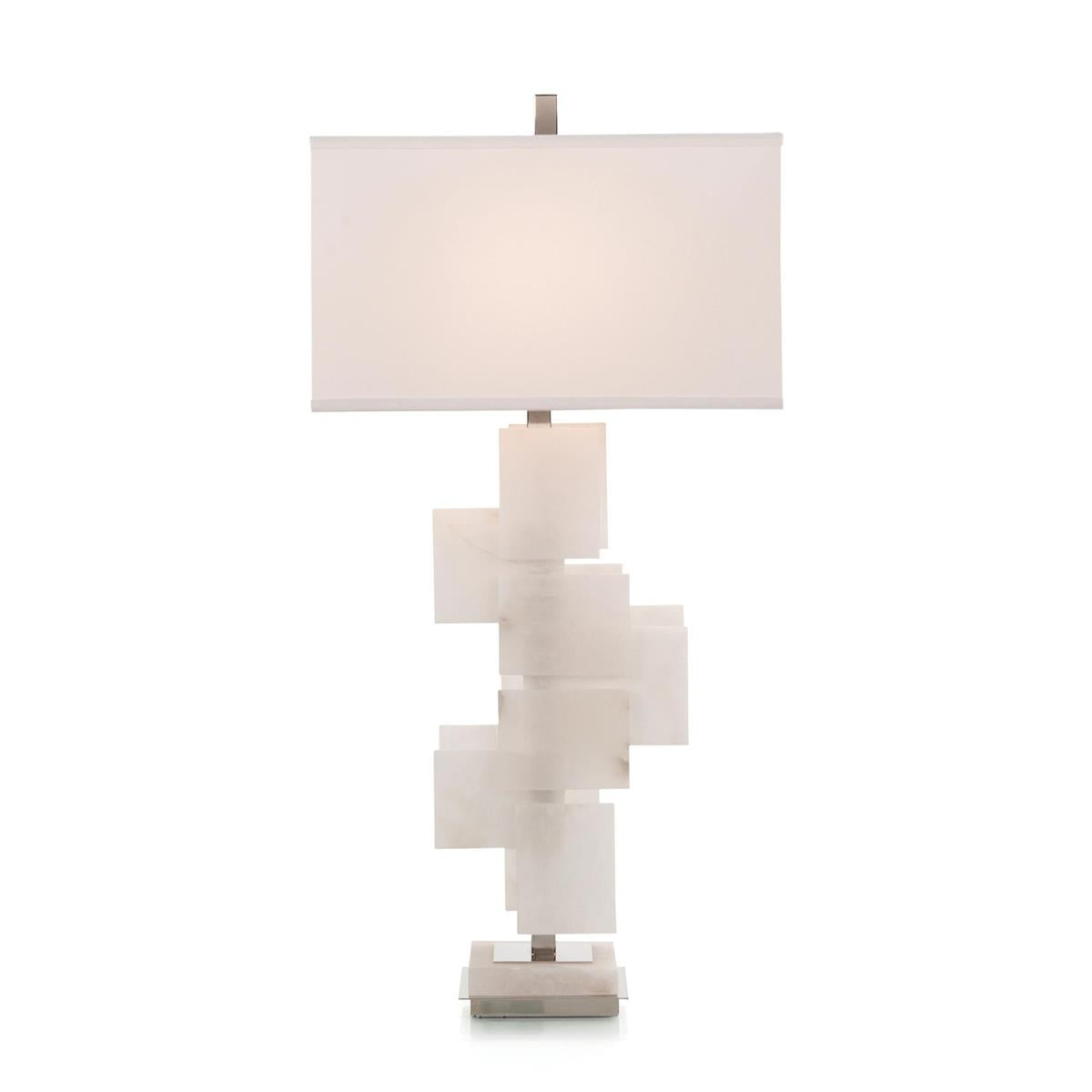 Mondrian in White Alabaster Table Lamp – Table Lamps by John Richard | Sutter & Vale