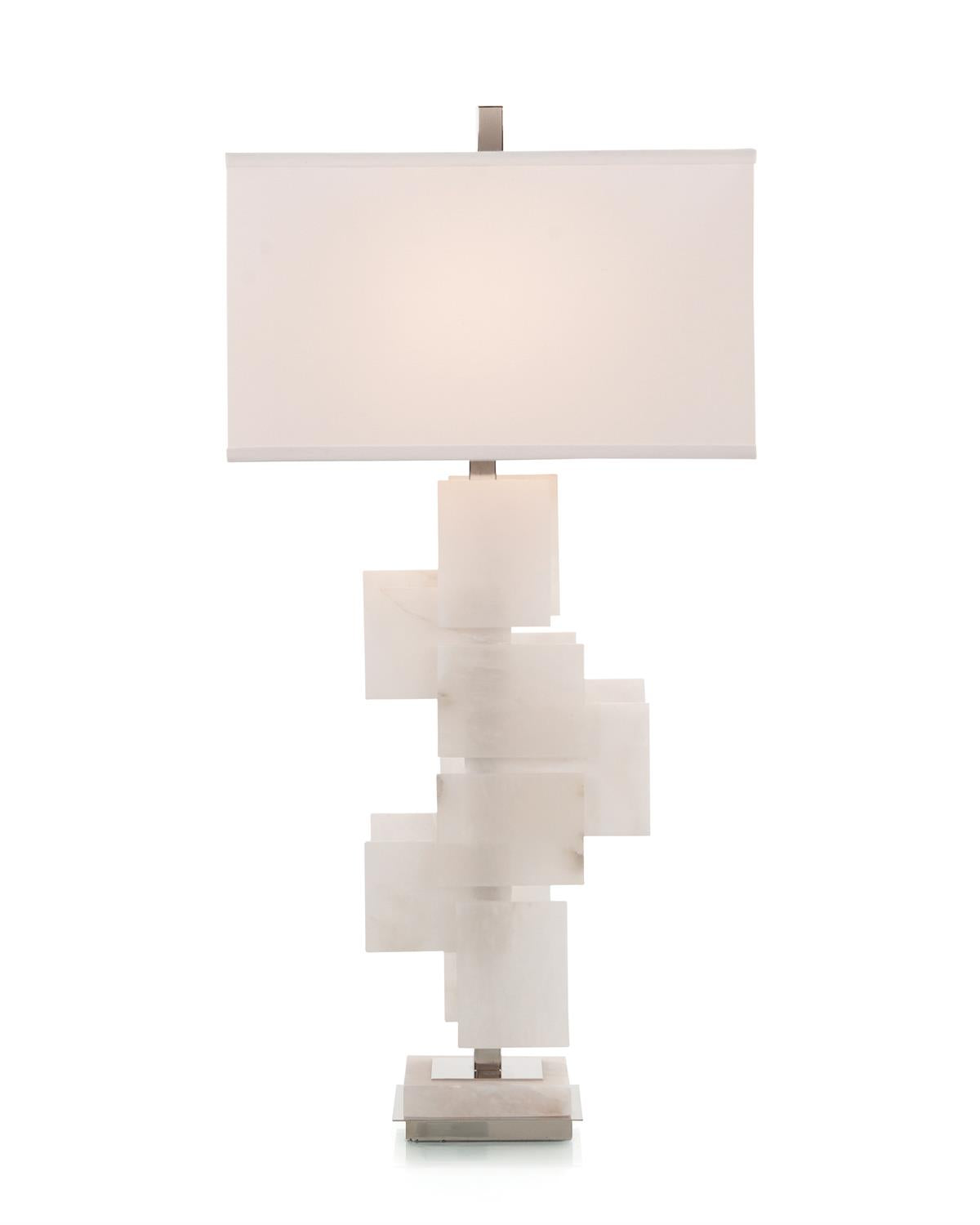 Mondrian in White Alabaster Table Lamp