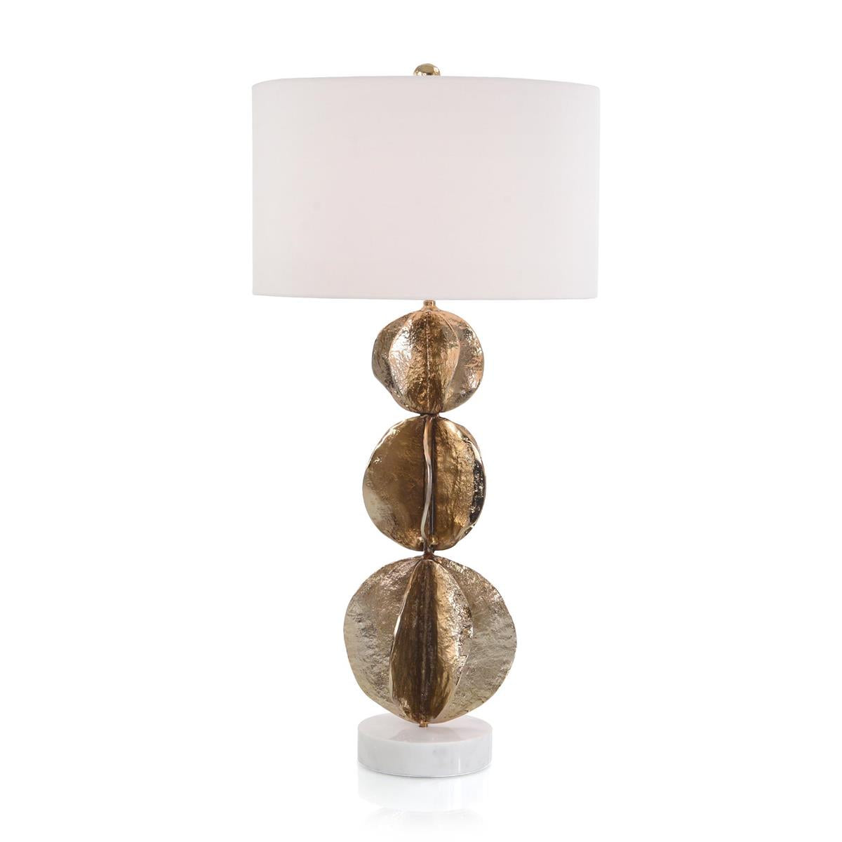 Three Flowing Wave Spheres Brass Table Lamp – Table Lamps by John Richard | Sutter & Vale