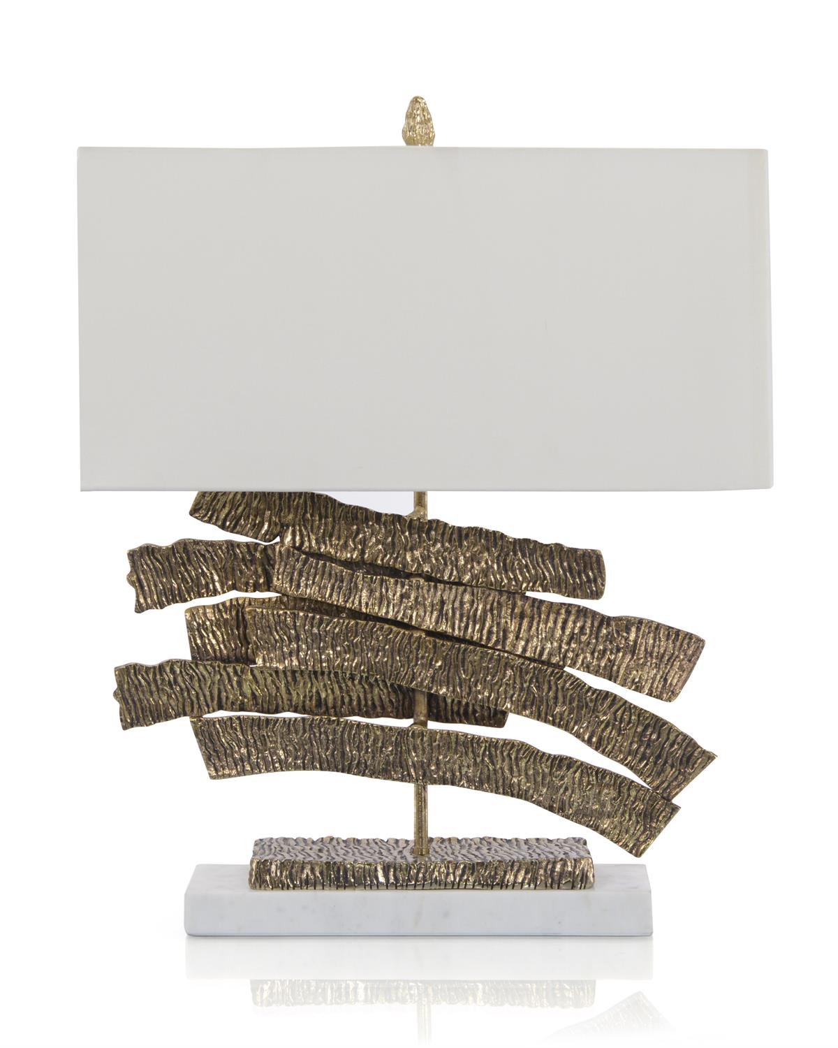 Brass Crinkle Swoosh Table Lamp