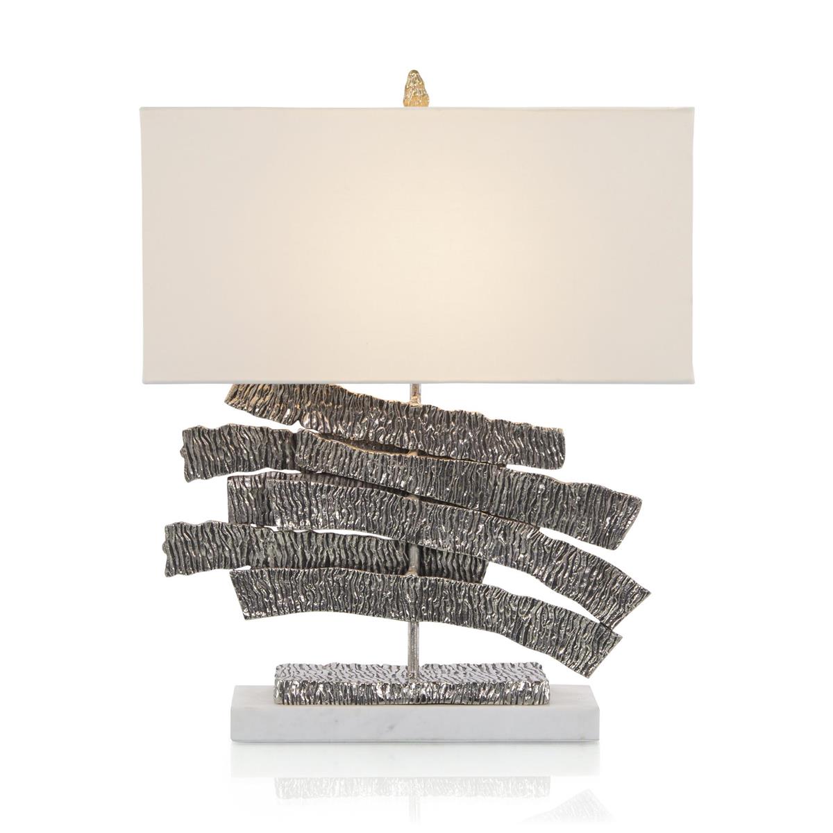 Nickel Crinkle Swoosh Table Lamp – Table Lamps by John Richard | Sutter & Vale