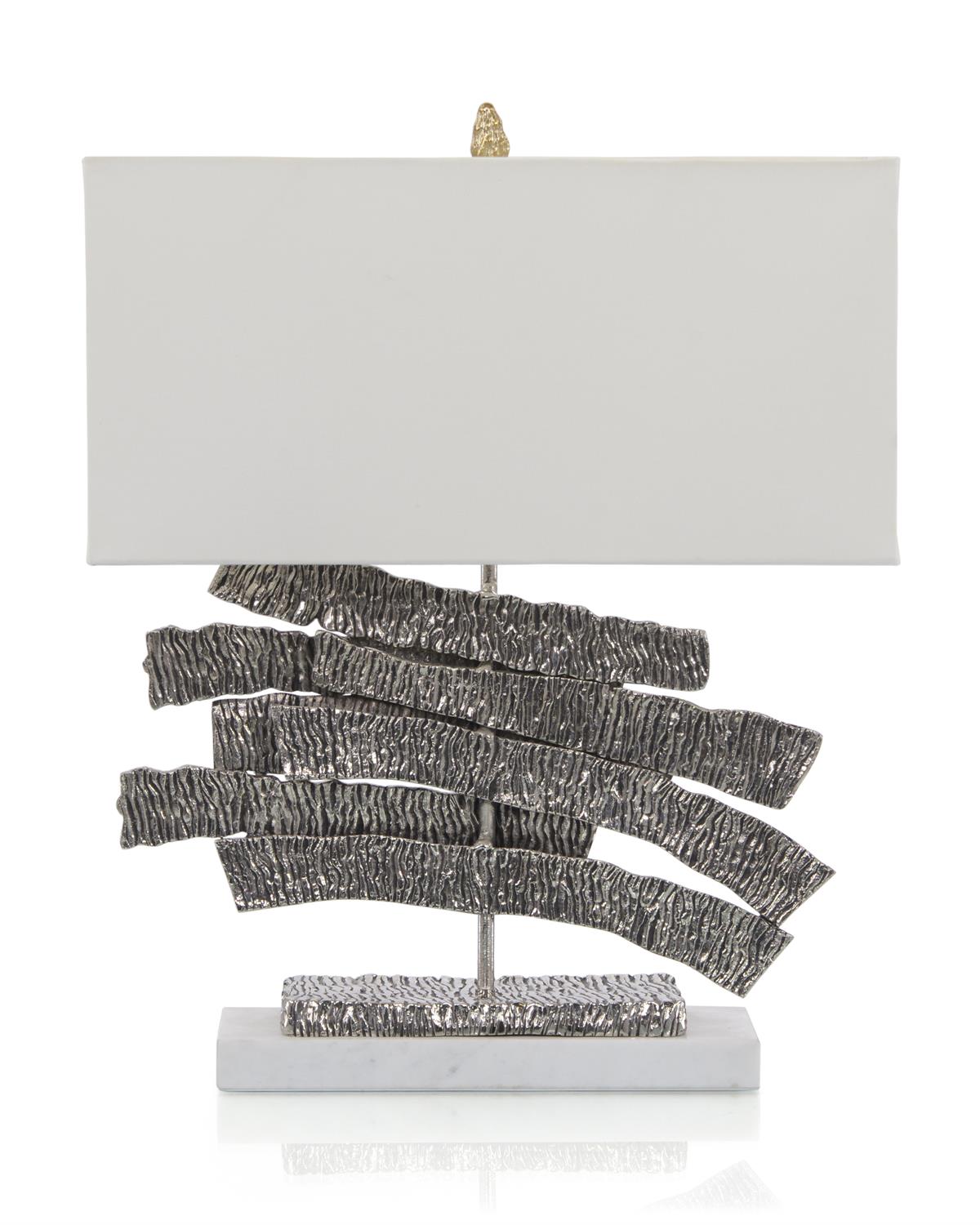 Nickel Crinkle Swoosh Table Lamp