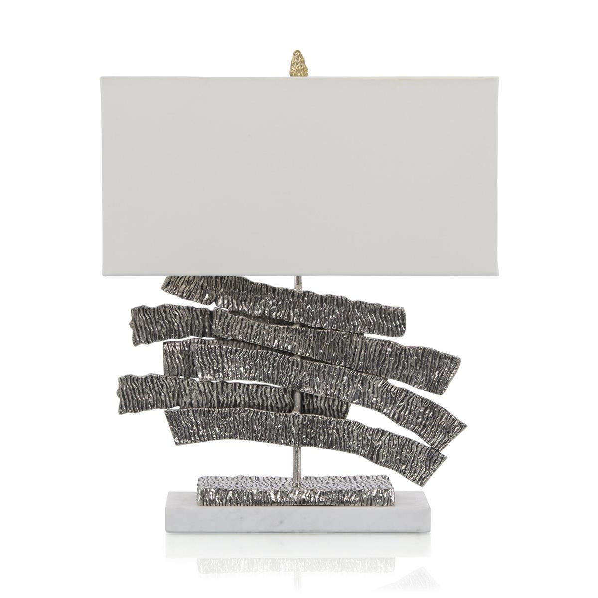 Nickel Crinkle Swoosh Table Lamp – Table Lamps by John Richard | Sutter & Vale