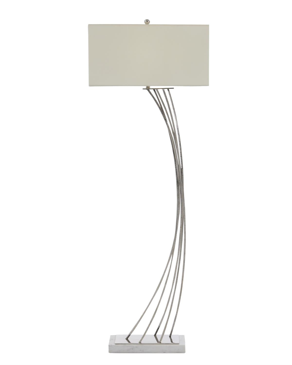 Cambered Nickel Floor Lamp