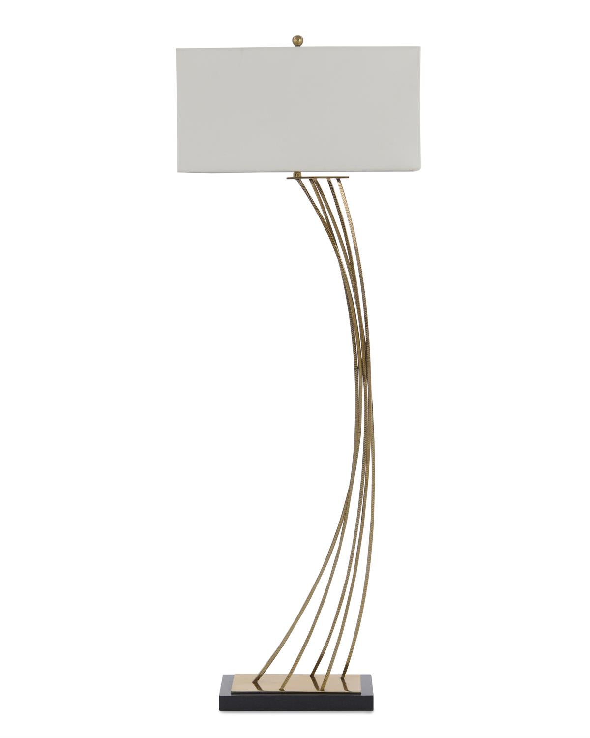 Cambered Brass Floor Lamp