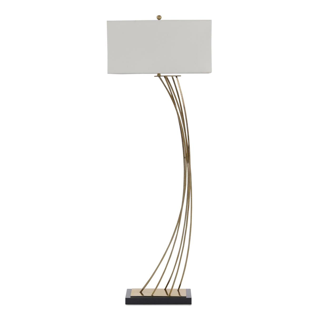 Cambered Brass Floor Lamp – Floor Lamps by John Richard | Sutter & Vale