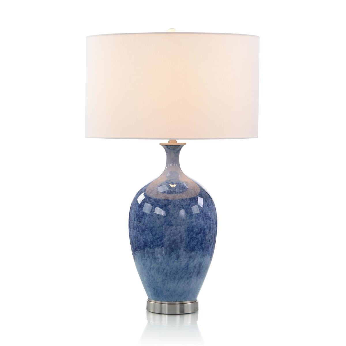 Cerulean Blue Porcelain and Brushed Nickel Table Lamp – Table Lamps by John Richard | Sutter & Vale
