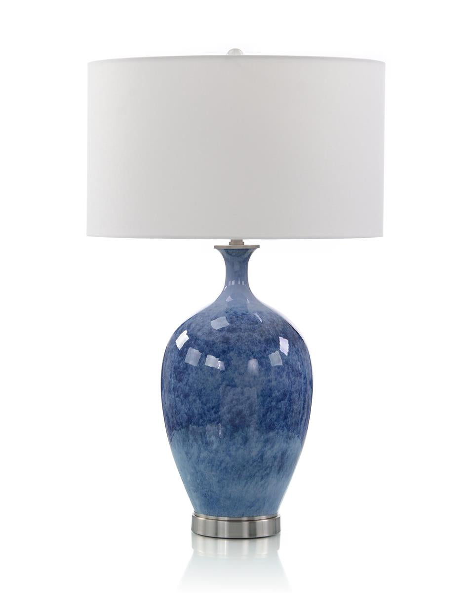 Cerulean Blue Porcelain and Brushed Nickel Table Lamp – Table Lamps by John Richard | Sutter & Vale