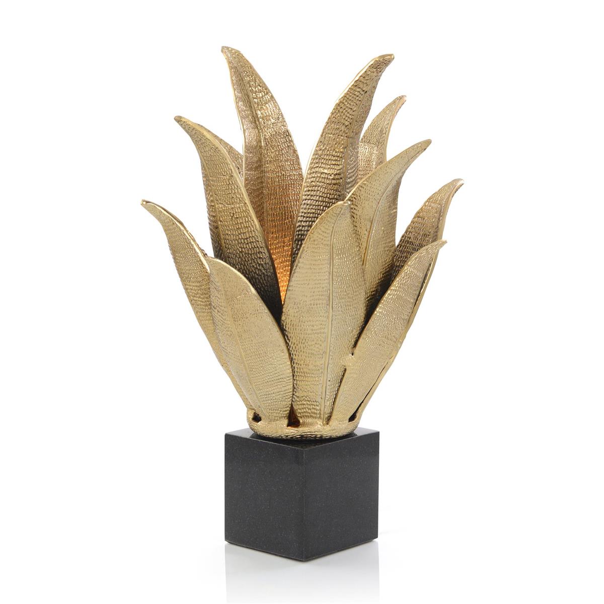Handcrafted Brass Leaves Accent Lamp – Table Lamps by John Richard | Sutter & Vale