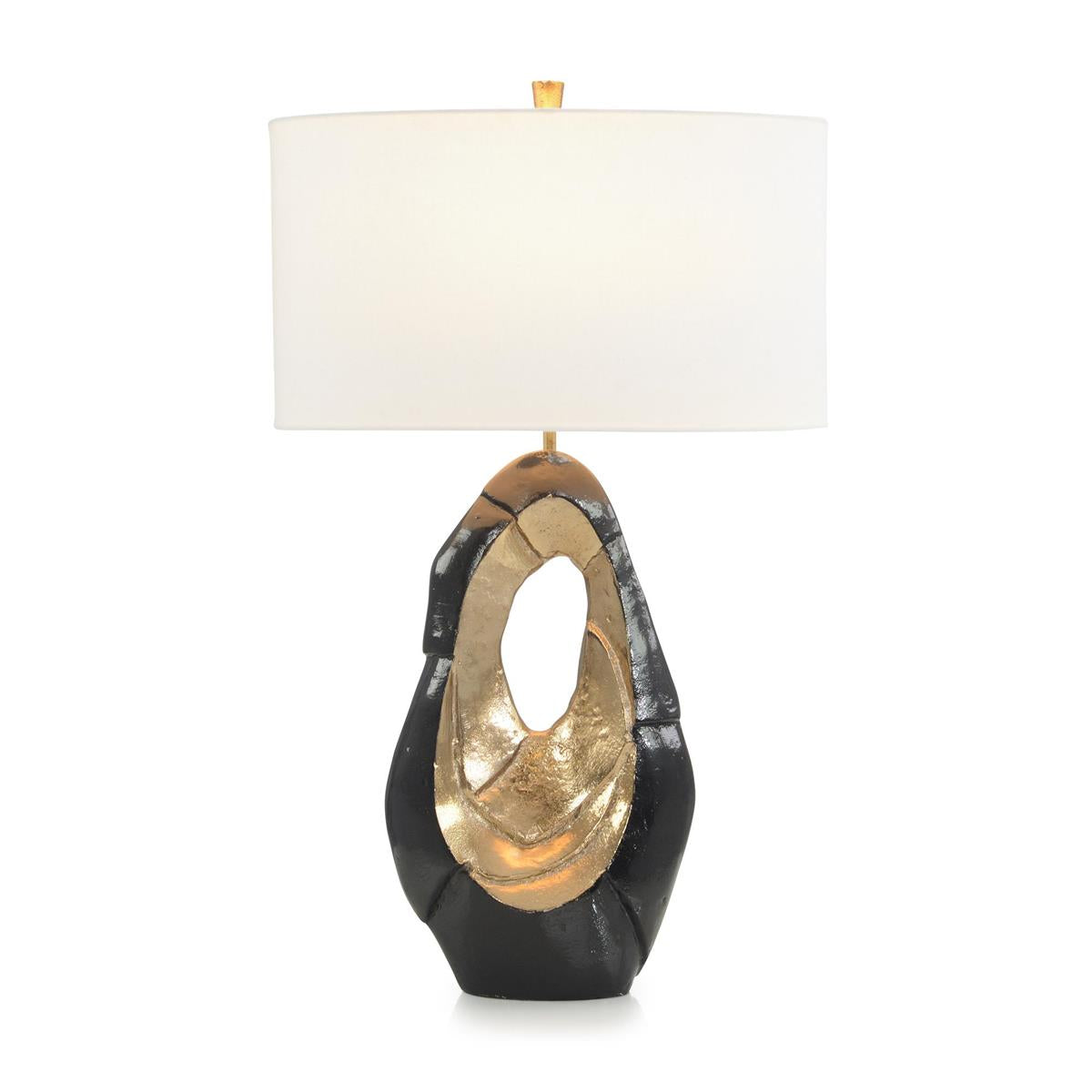 Black and Metallic Gold Sculpture Lamp by John Richard | Sutter & Vale