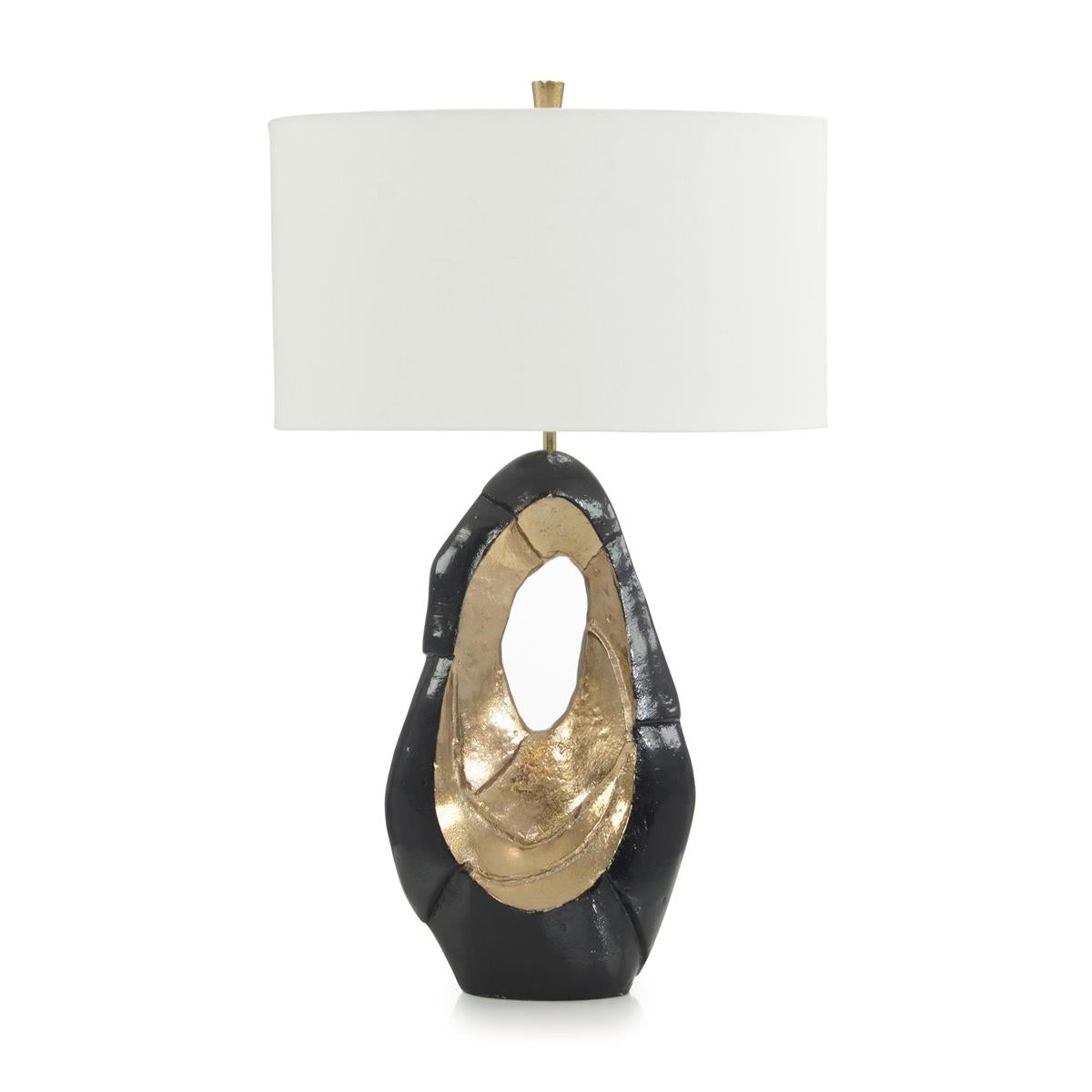 Black and Metallic Gold Sculpture Lamp by John Richard | Sutter & Vale