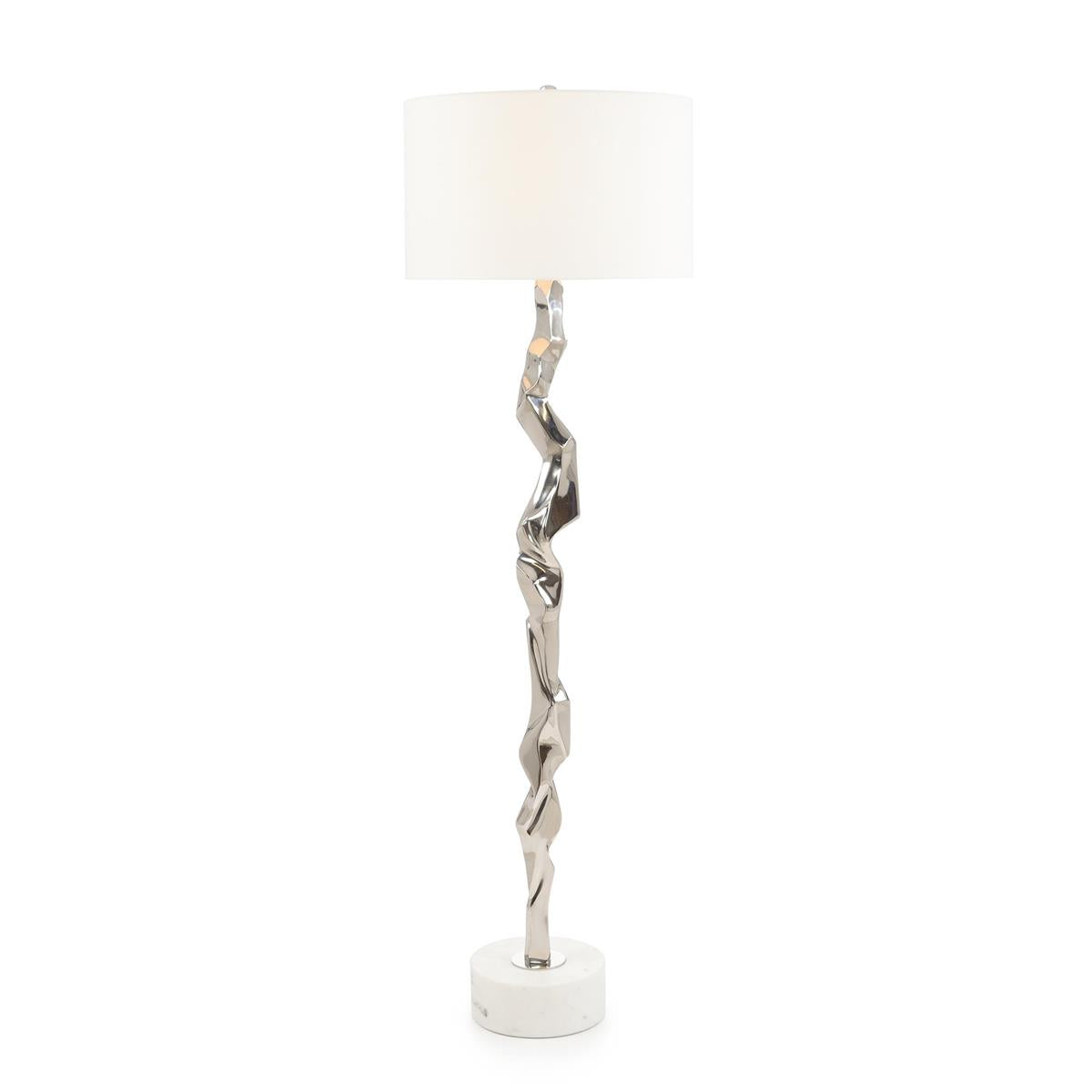 Polished Nickel Geometric Floor Lamp – Floor Lamps by John Richard | Sutter & Vale