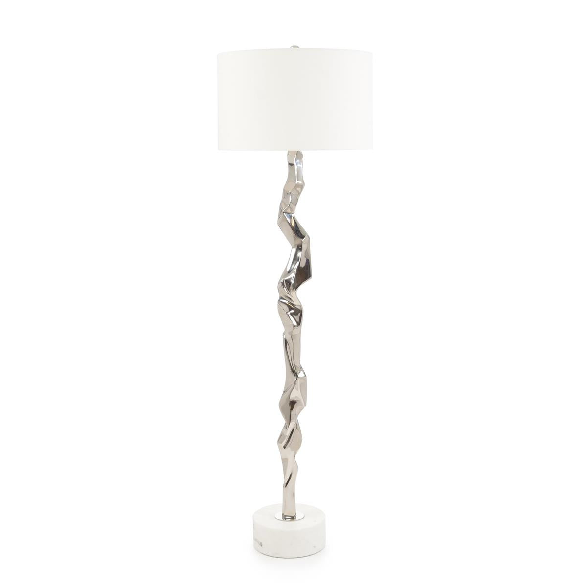 Polished Nickel Geometric Floor Lamp – Floor Lamps by John Richard | Sutter & Vale