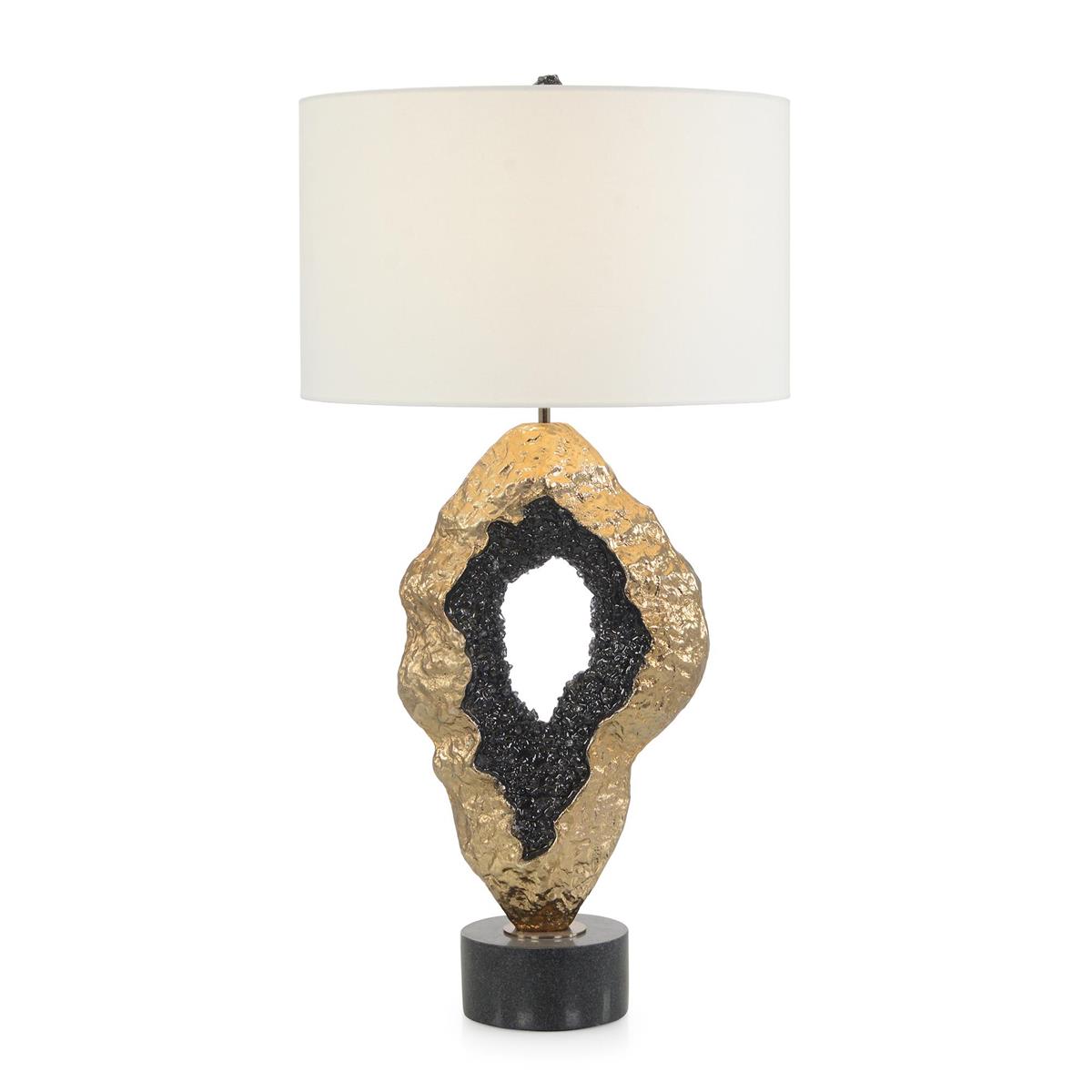 Hammered Gold and Black Geode Table Lamp by John Richard | Sutter & Vale