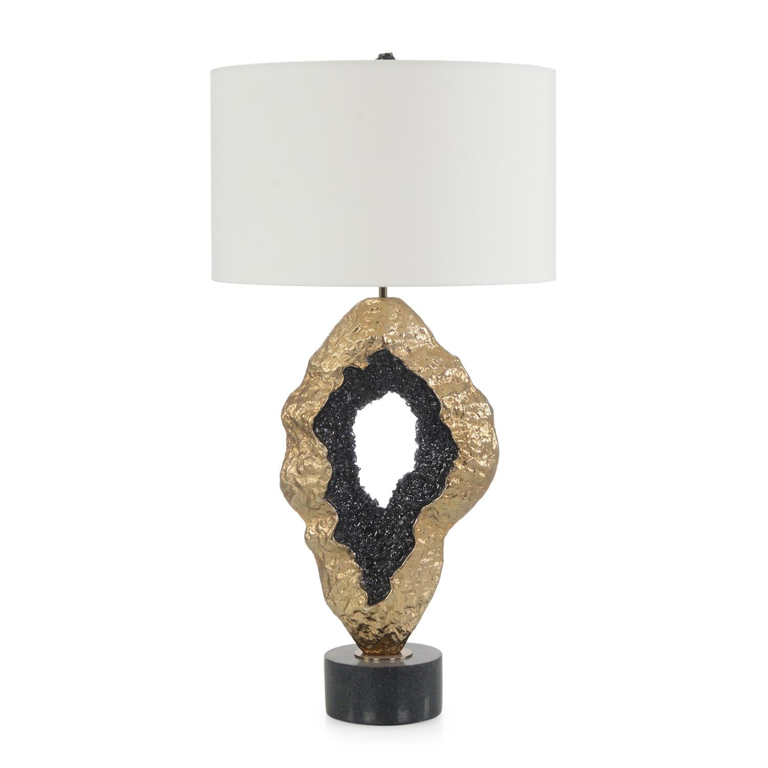 Hammered Gold and Black Geode Table Lamp