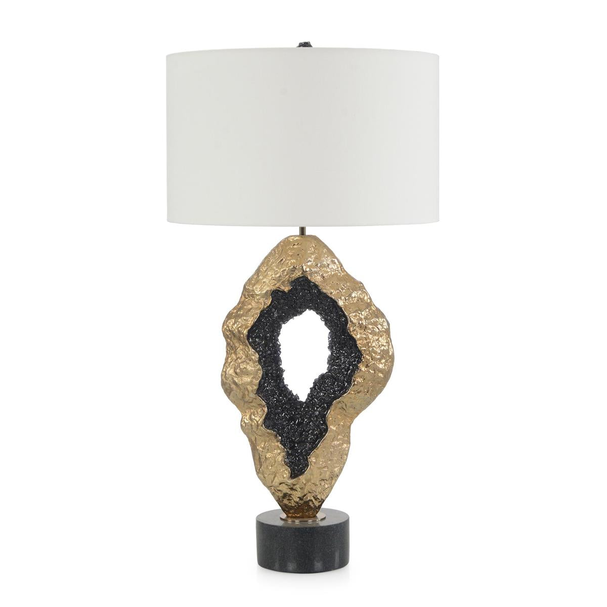 Hammered Gold and Black Geode Table Lamp by John Richard | Sutter & Vale