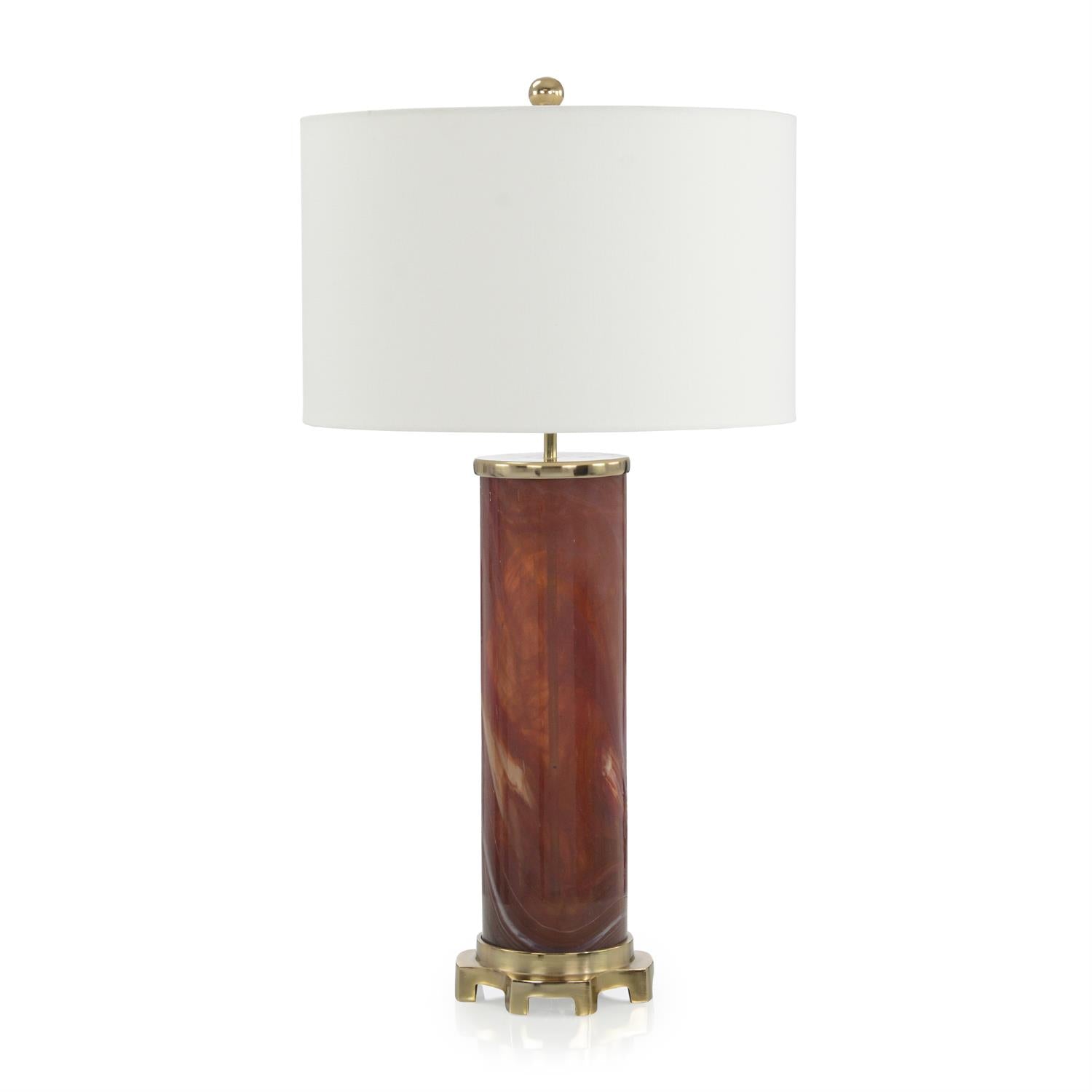 Burnt Sienna Marbled Glass Table Lamp