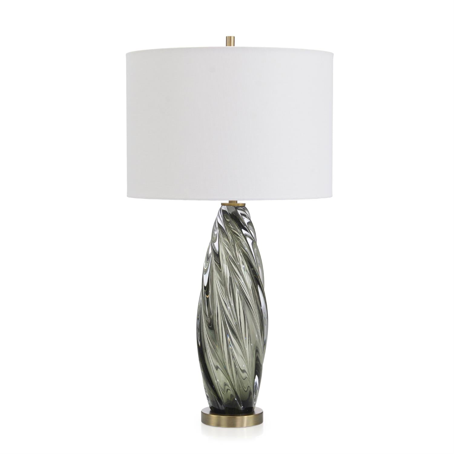Olive Art Glass Table Lamp