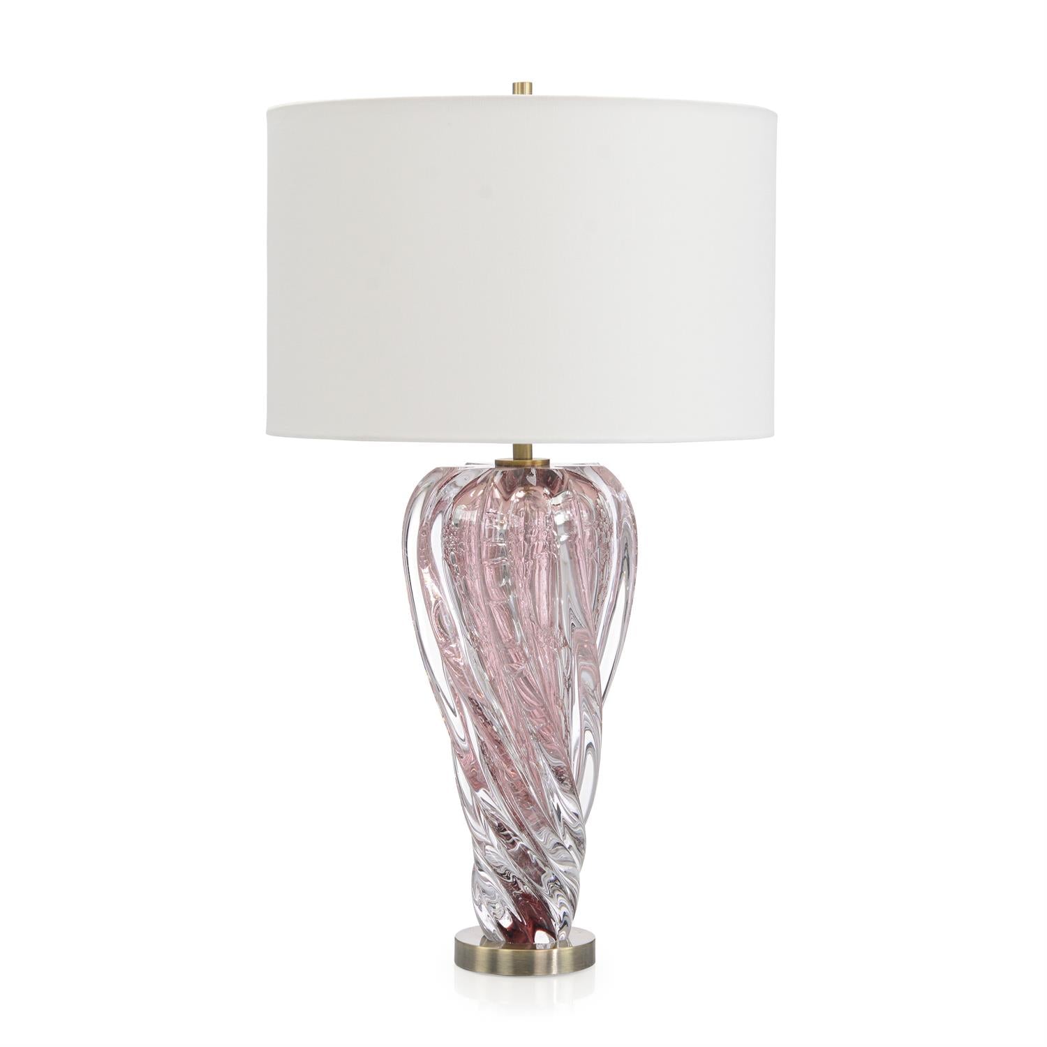 Rose Pink Art Glass Table Lamp