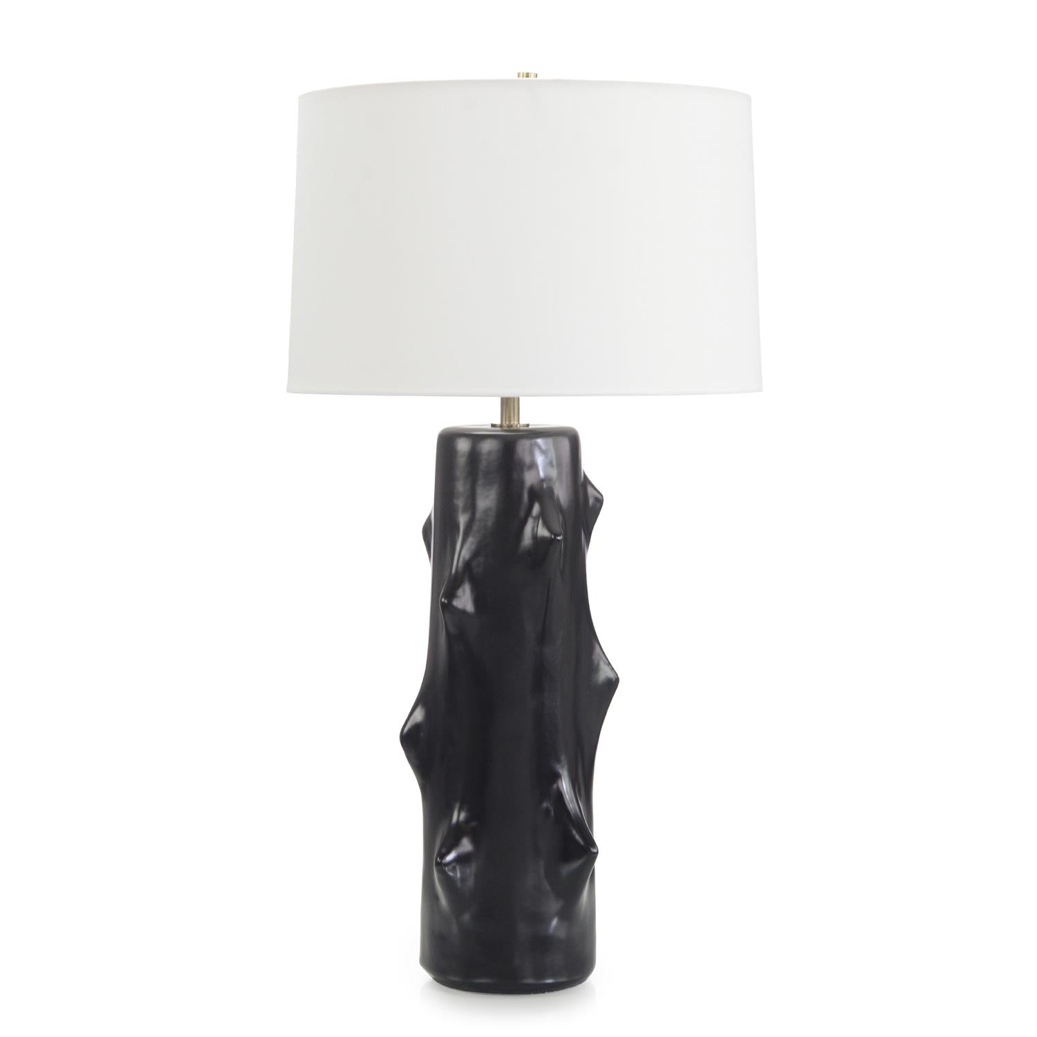 Black Ceramic Sculpted Table Lamp