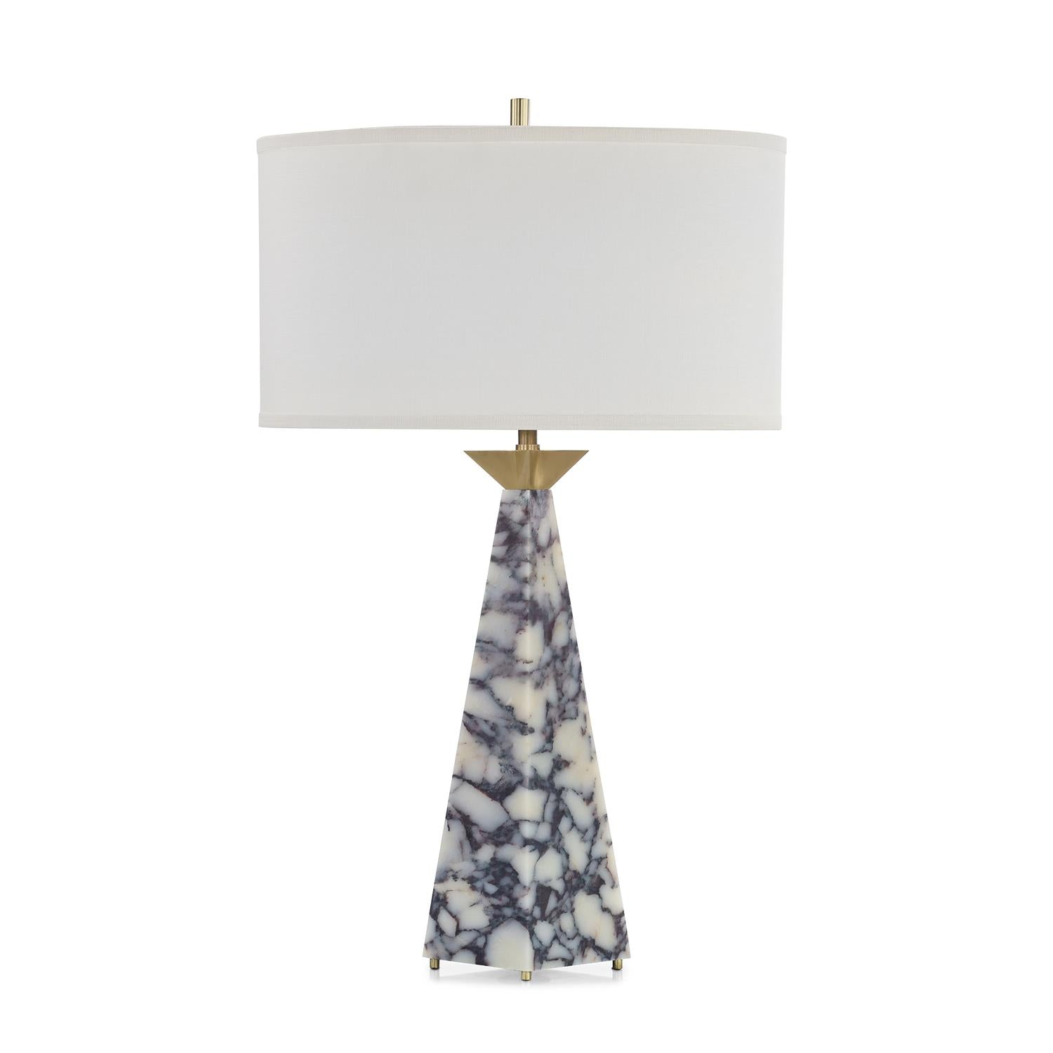 Stone Obelisk Table Lamp, White