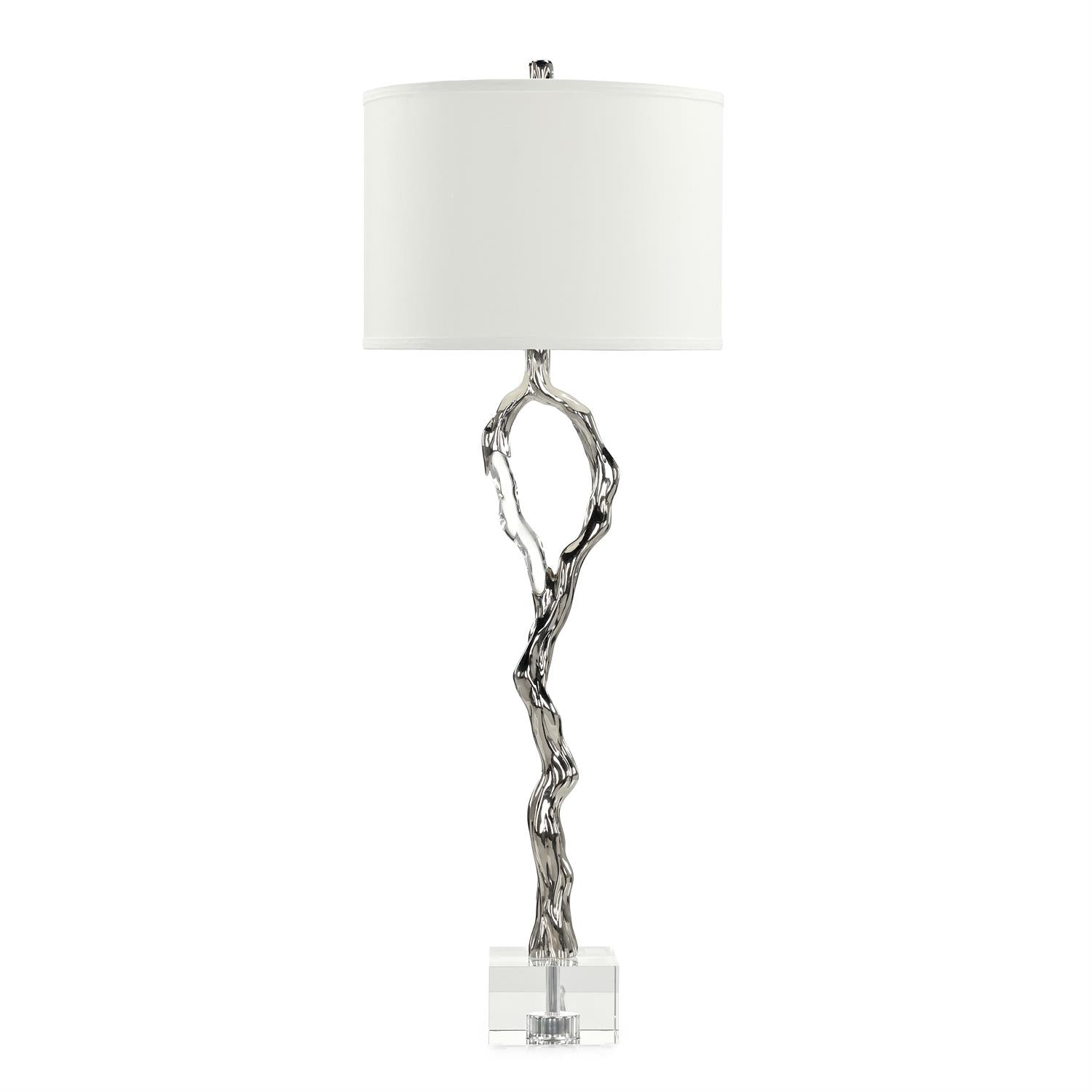 Metallic Ice Buffet Lamp, Nickel