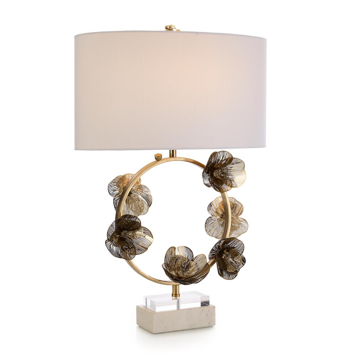 Golden Camellia Accent Lamp – Table Lamps by John Richard | Sutter & Vale
