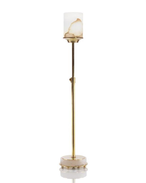 Honey Brass and Alabaster Buffet Lamp – Art by John Richard | Sutter & Vale