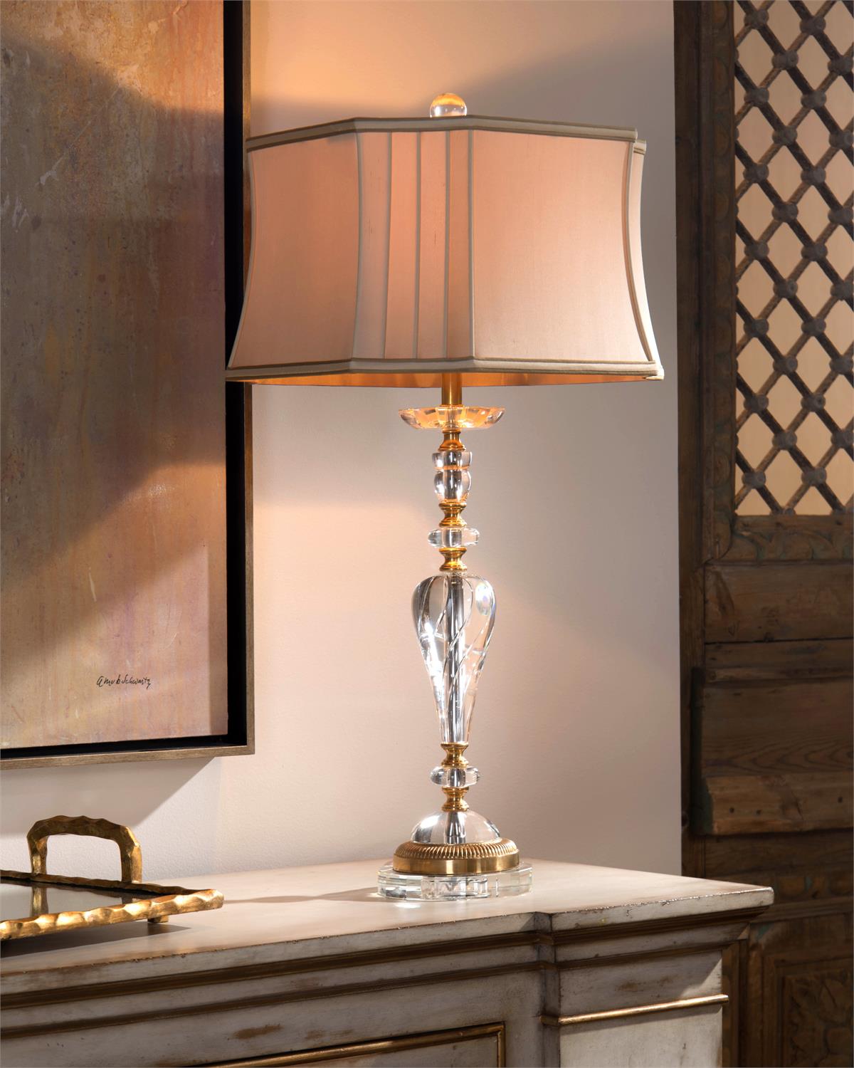 Crystal Swirl Table Lamp