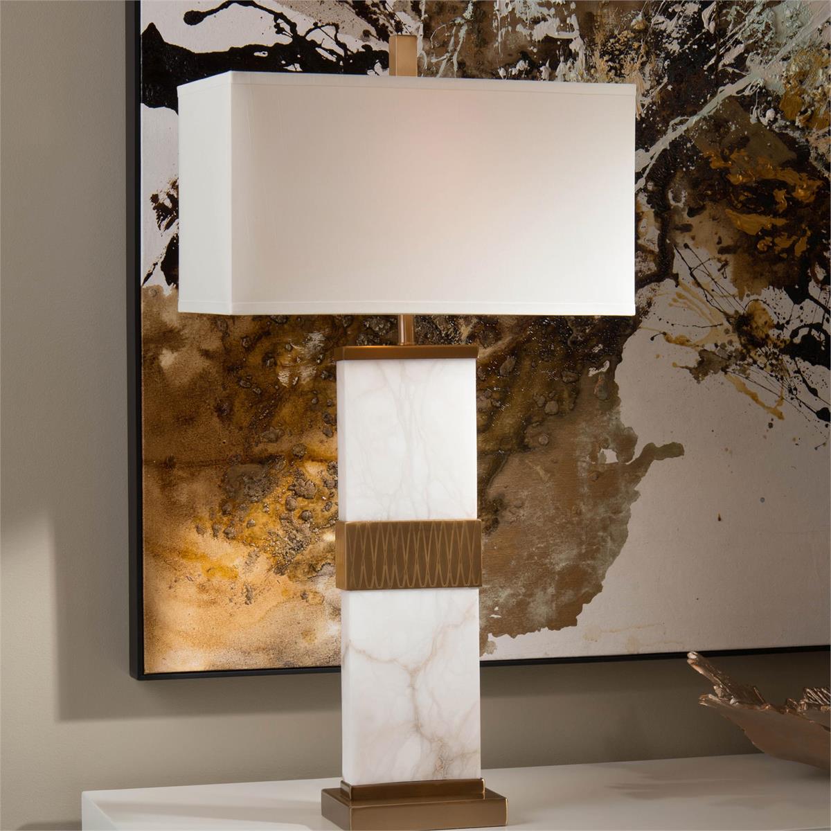 Alabaster Column Table Lamp – Table Lamps by John Richard | Sutter & Vale