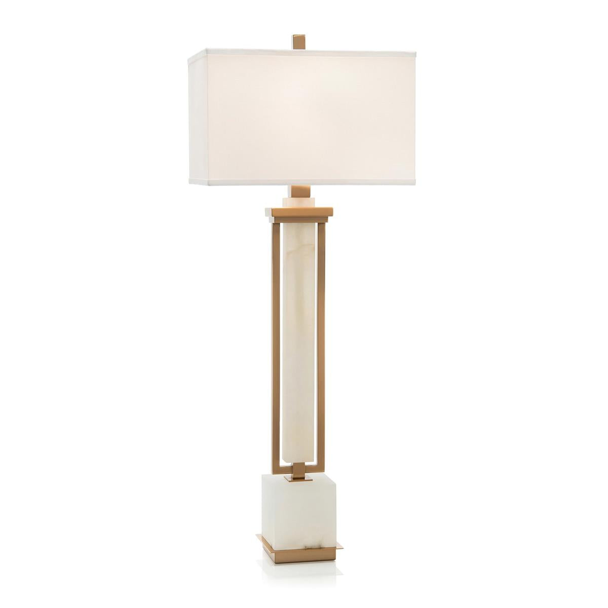 Coffee Bronze and White Alabaster Buffet Lamp – Table Lamps by John Richard | Sutter & Vale