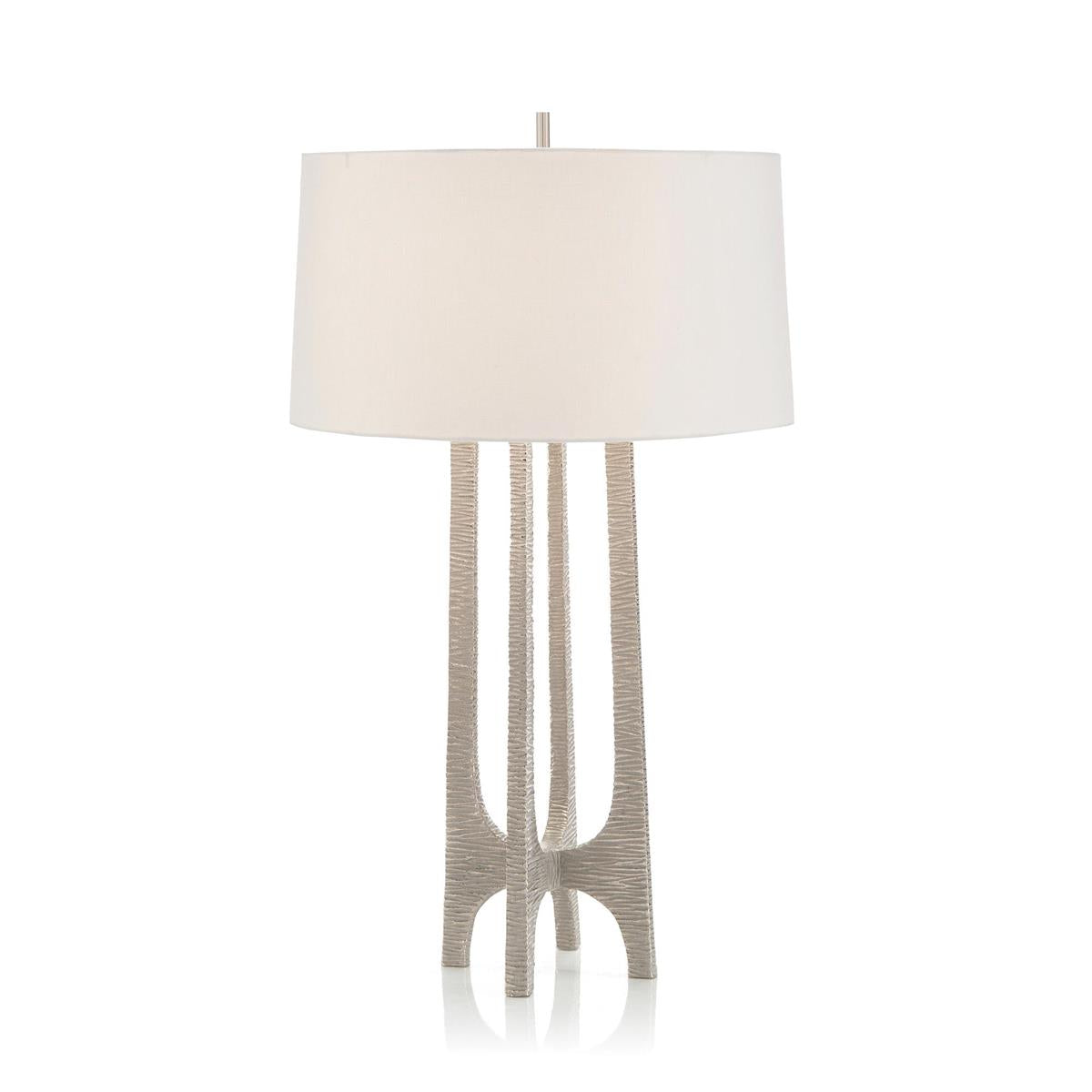 Textured Arc Table Lamp In Nickel – Table Lamps by John Richard | Sutter & Vale