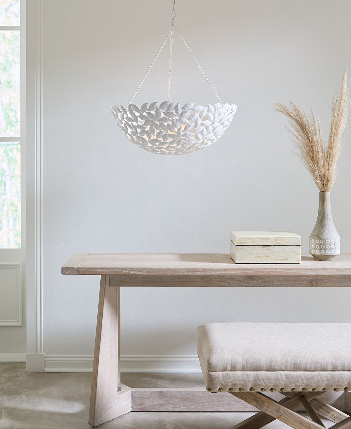 Kelan Large Pendant in Textured White
