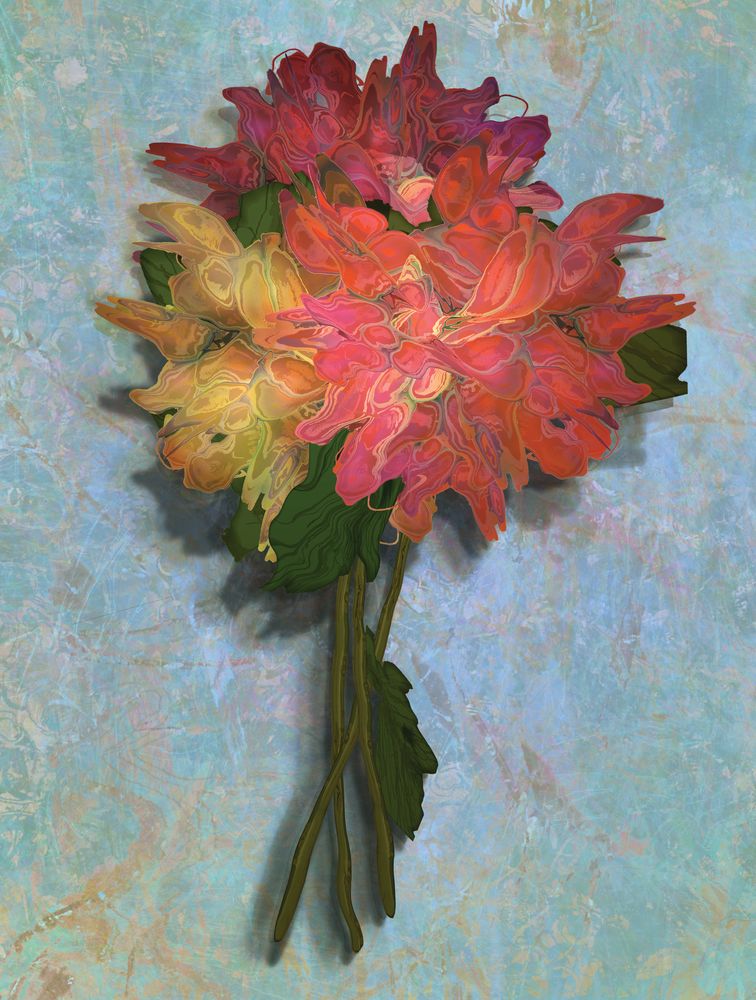 Analogous Dahlias 1 artwork