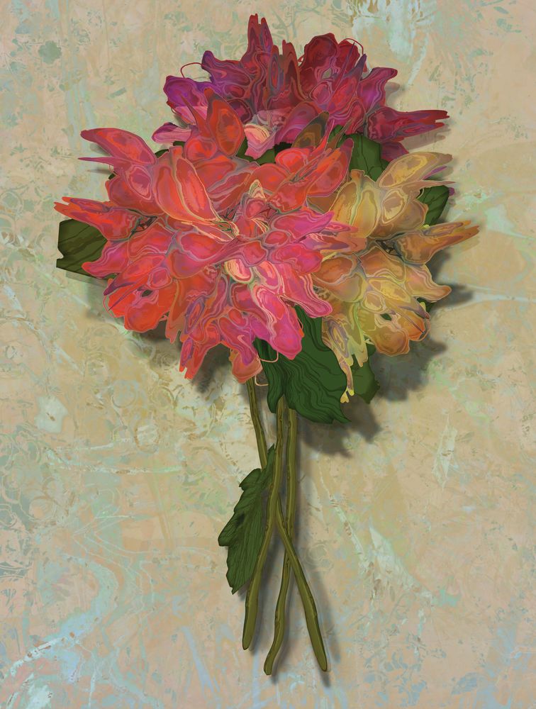 Analogous Dahlias 2 artwork