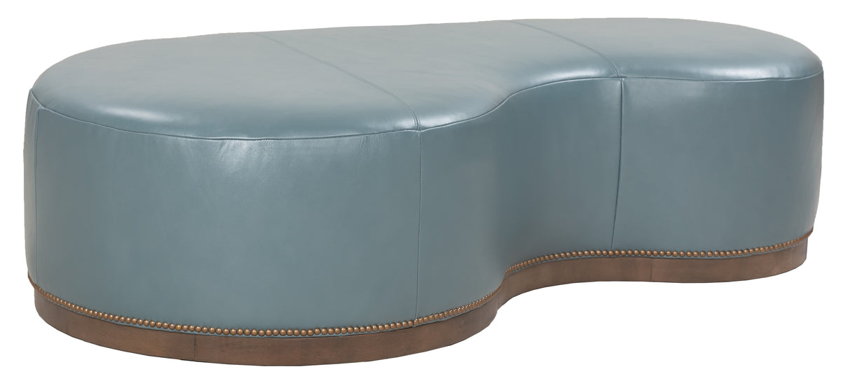 Madeline Leather Kidney Shaped Cocktail Ottoman (L-1631-20) - Fairfield Chair