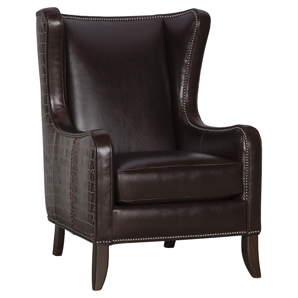 Constantine Leather Wing Chair (L-5111-01) - Fairfield Chair