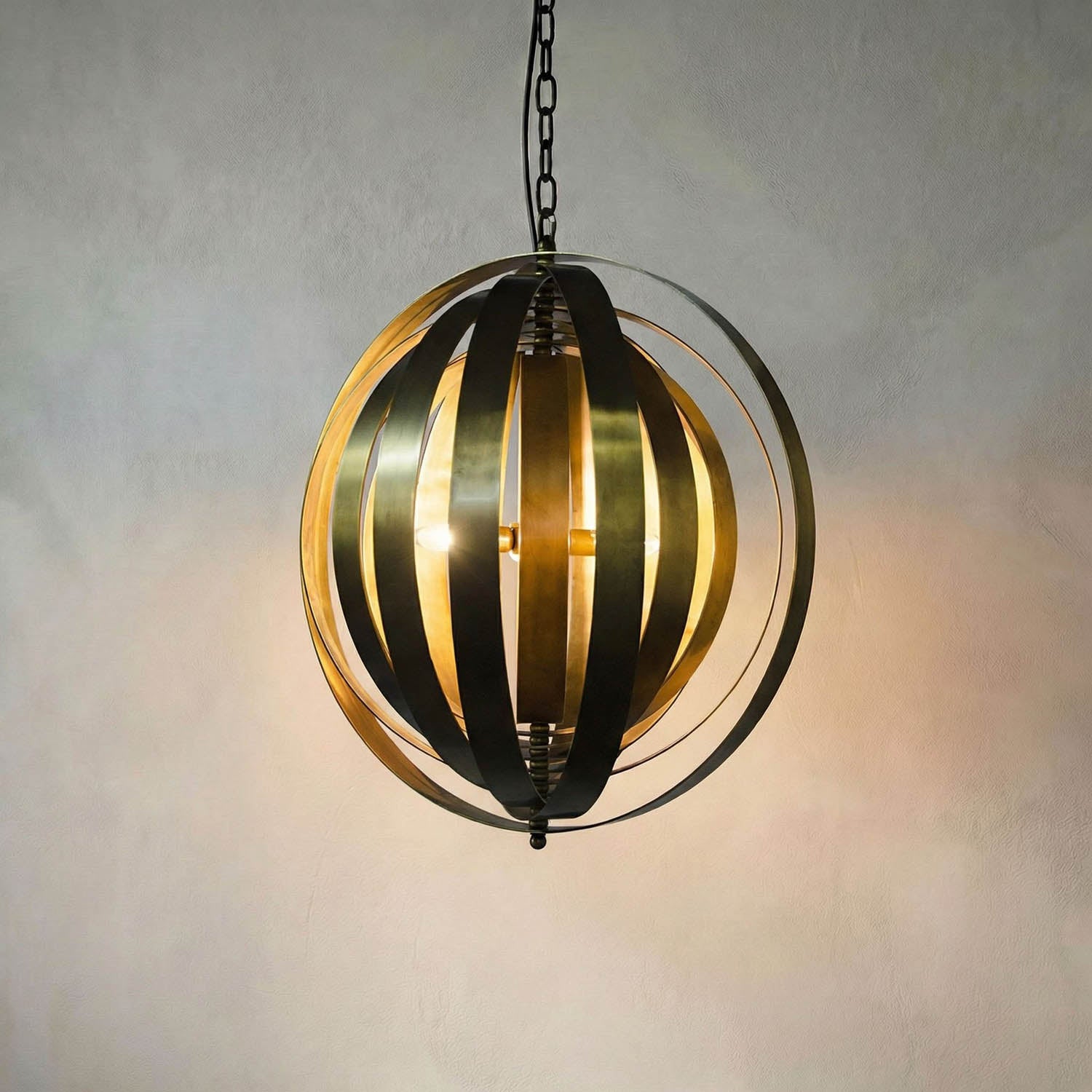 Tournant Pendant, Antique Brass by Noir