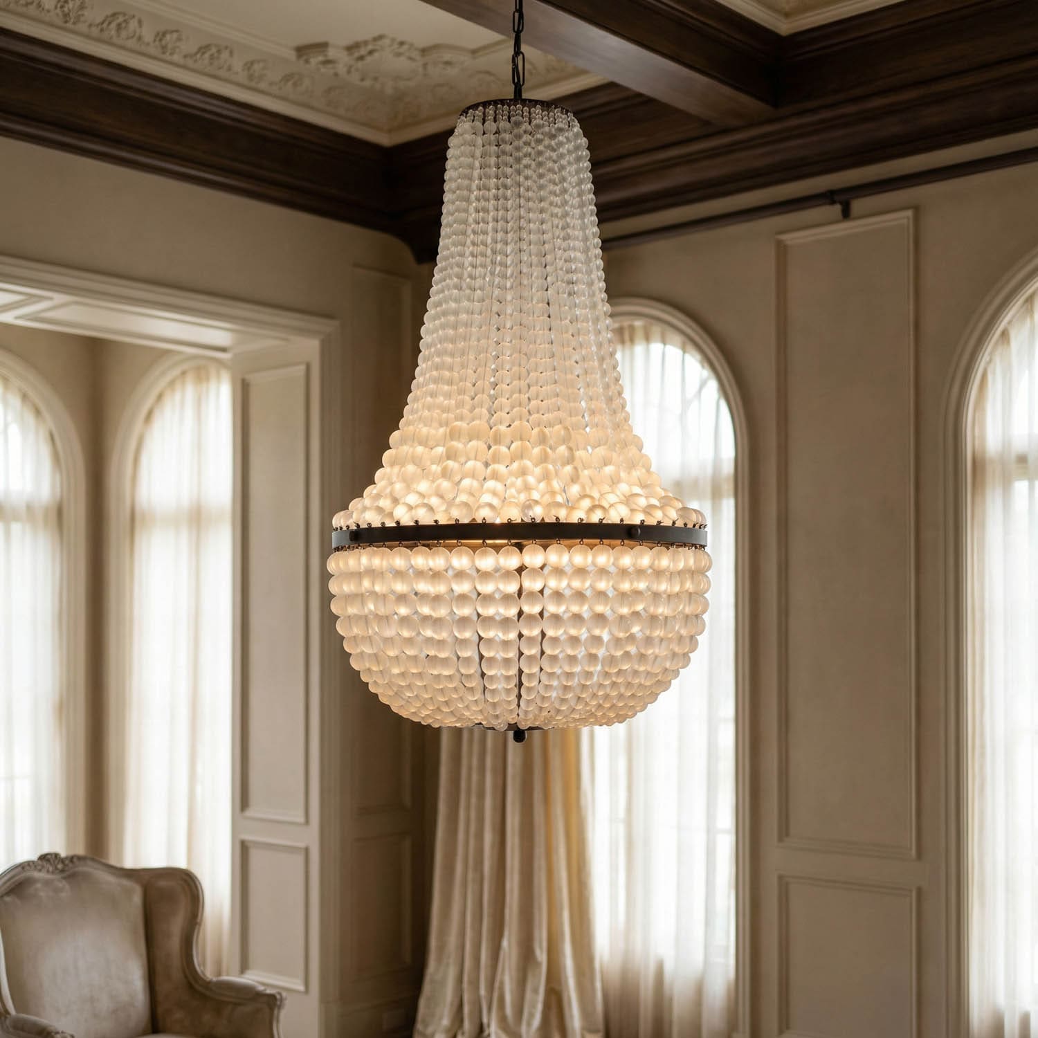 Mist Chandelier, Black Iron