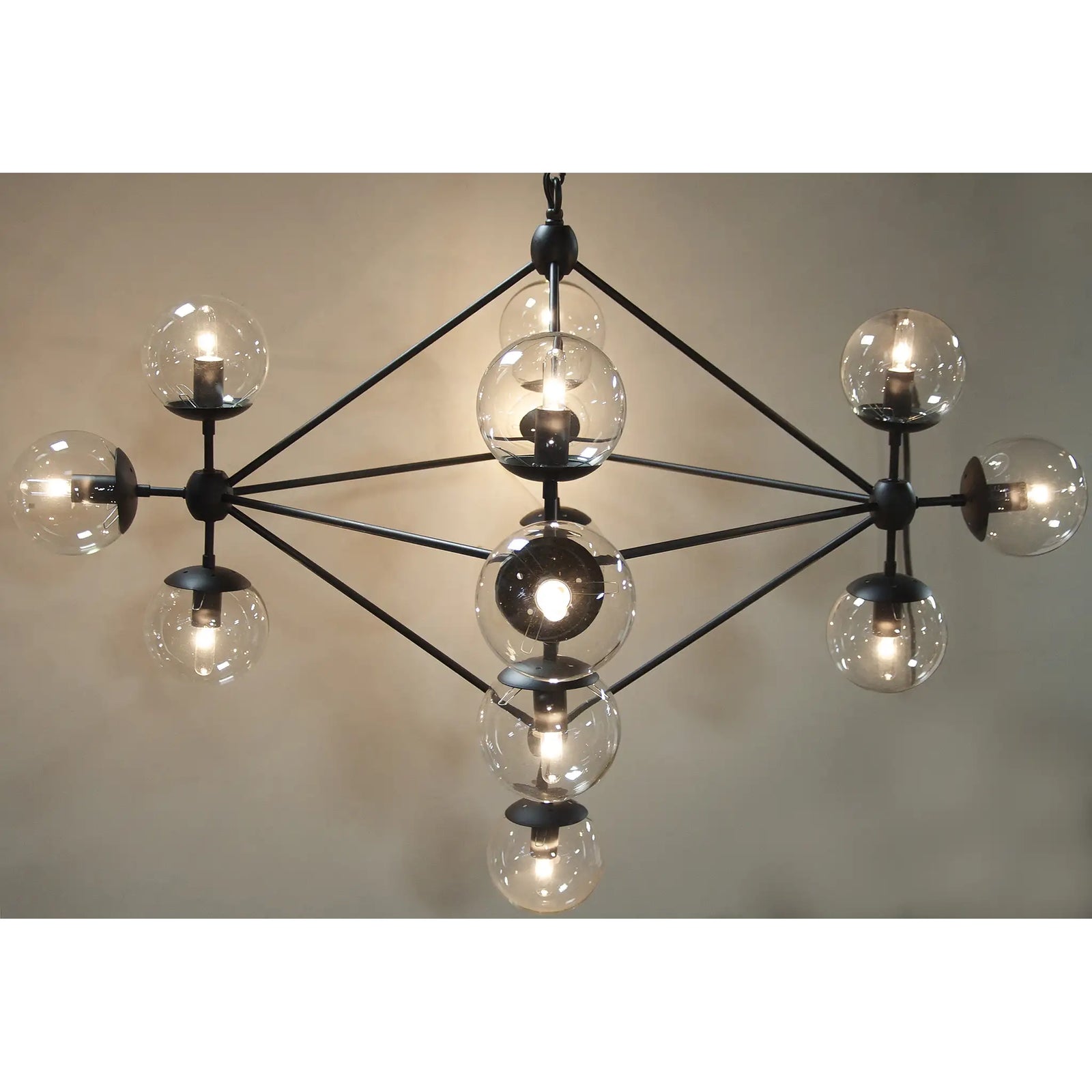 Pluto Chandelier, Small, Black Iron