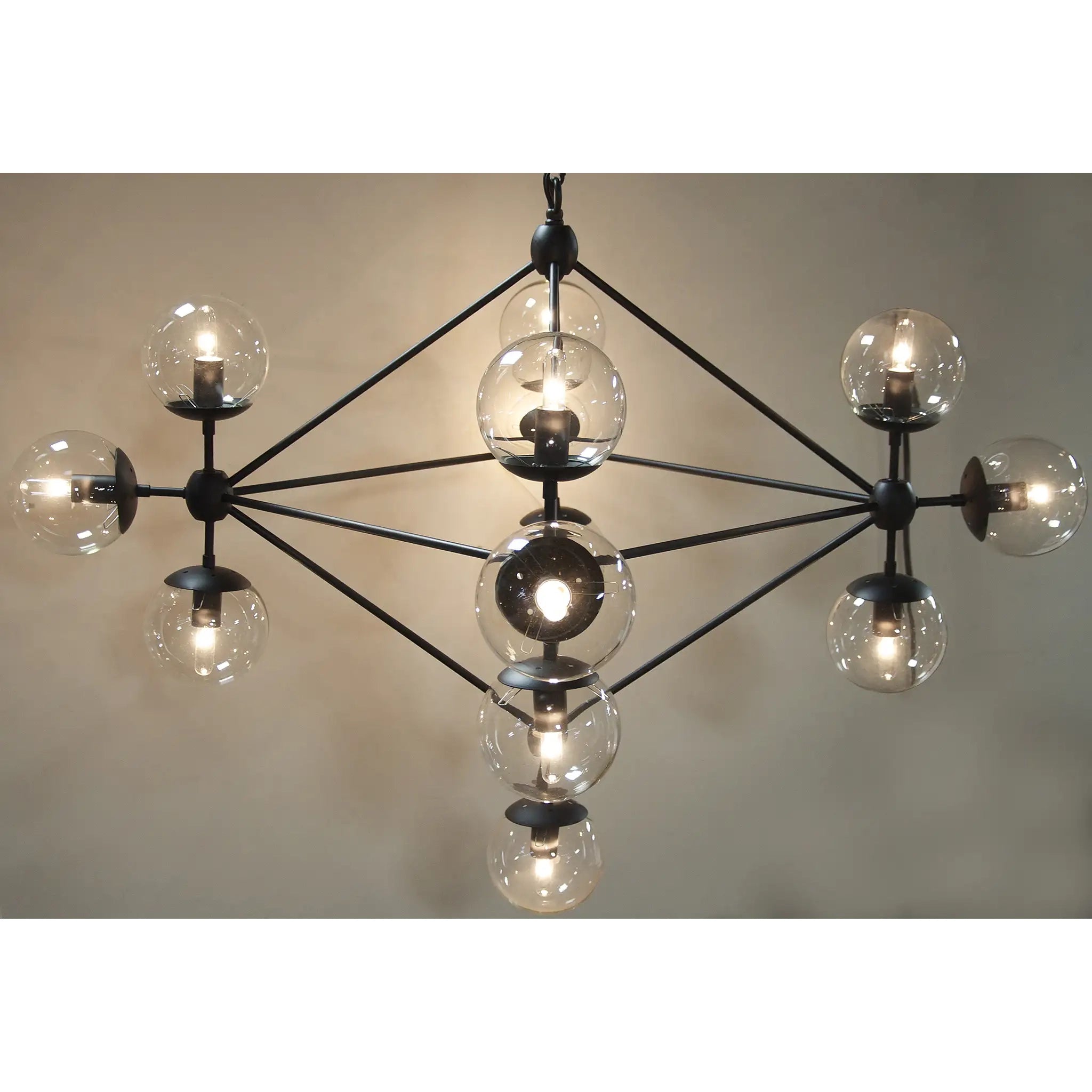 Pluto Chandelier, Small, Black Iron