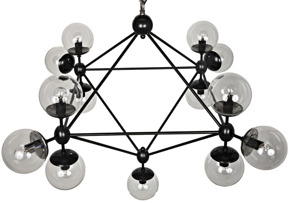 Pluto Chandelier, Small, Black Iron