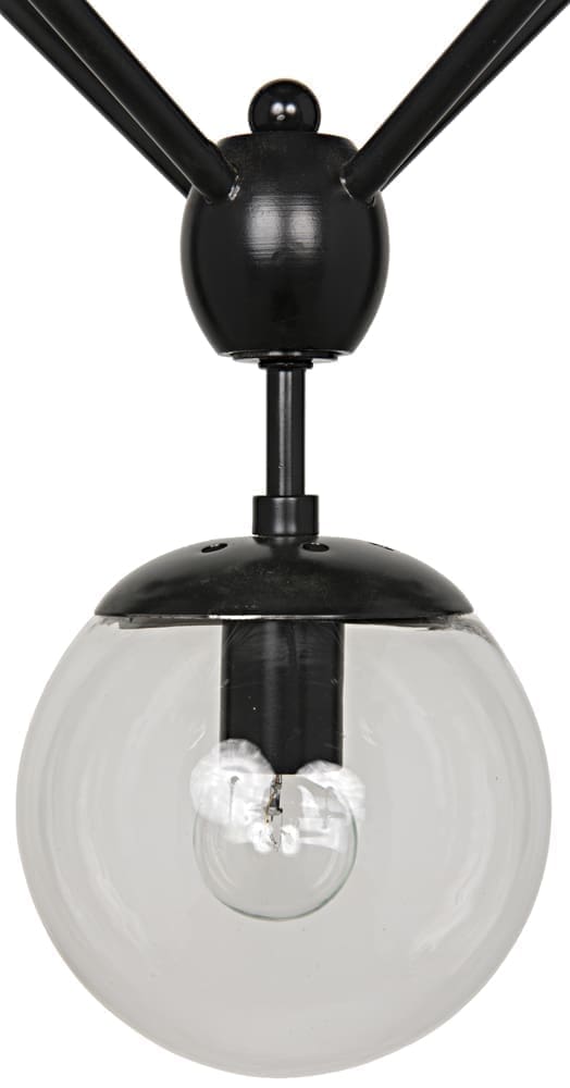 Pluto Chandelier, Small, Black Iron