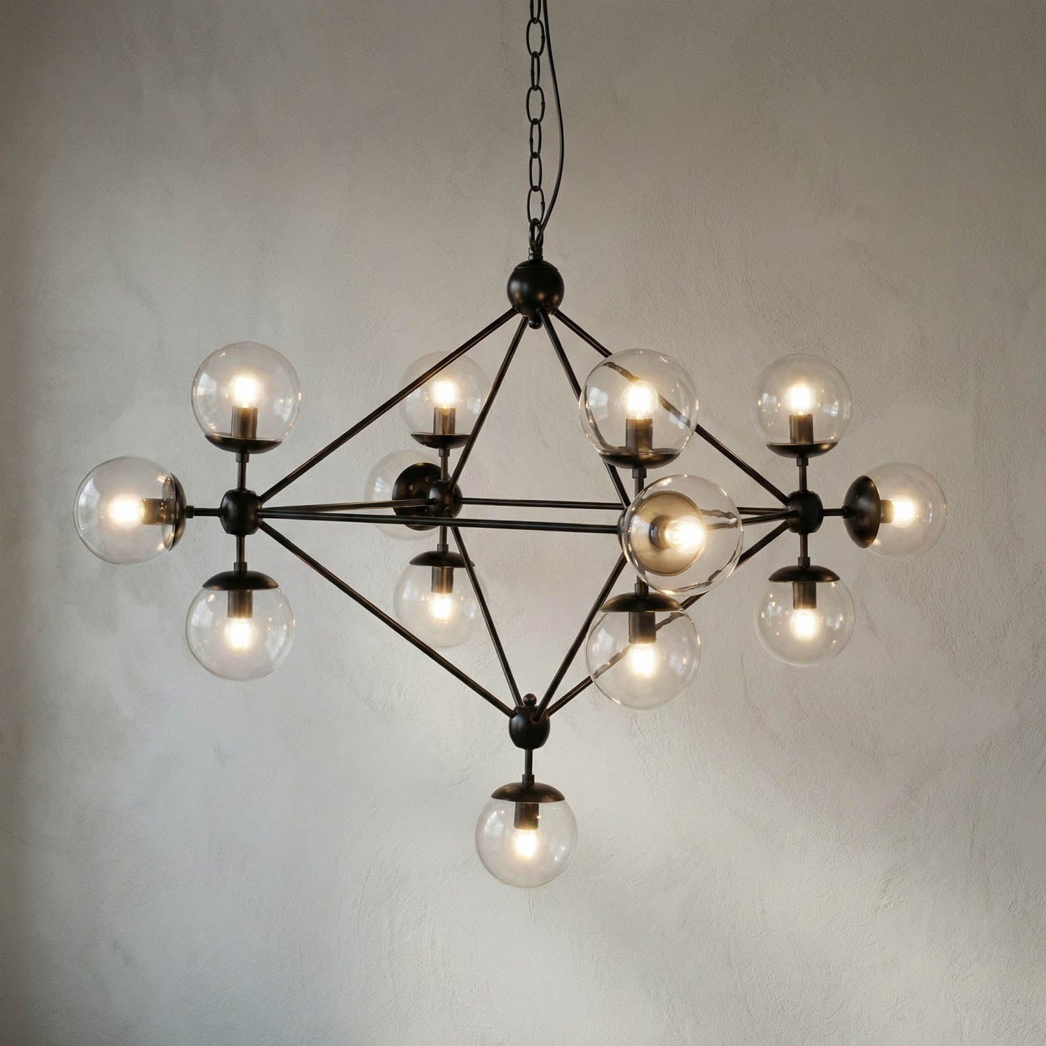 Pluto Chandelier, Small, Black Iron by Noir