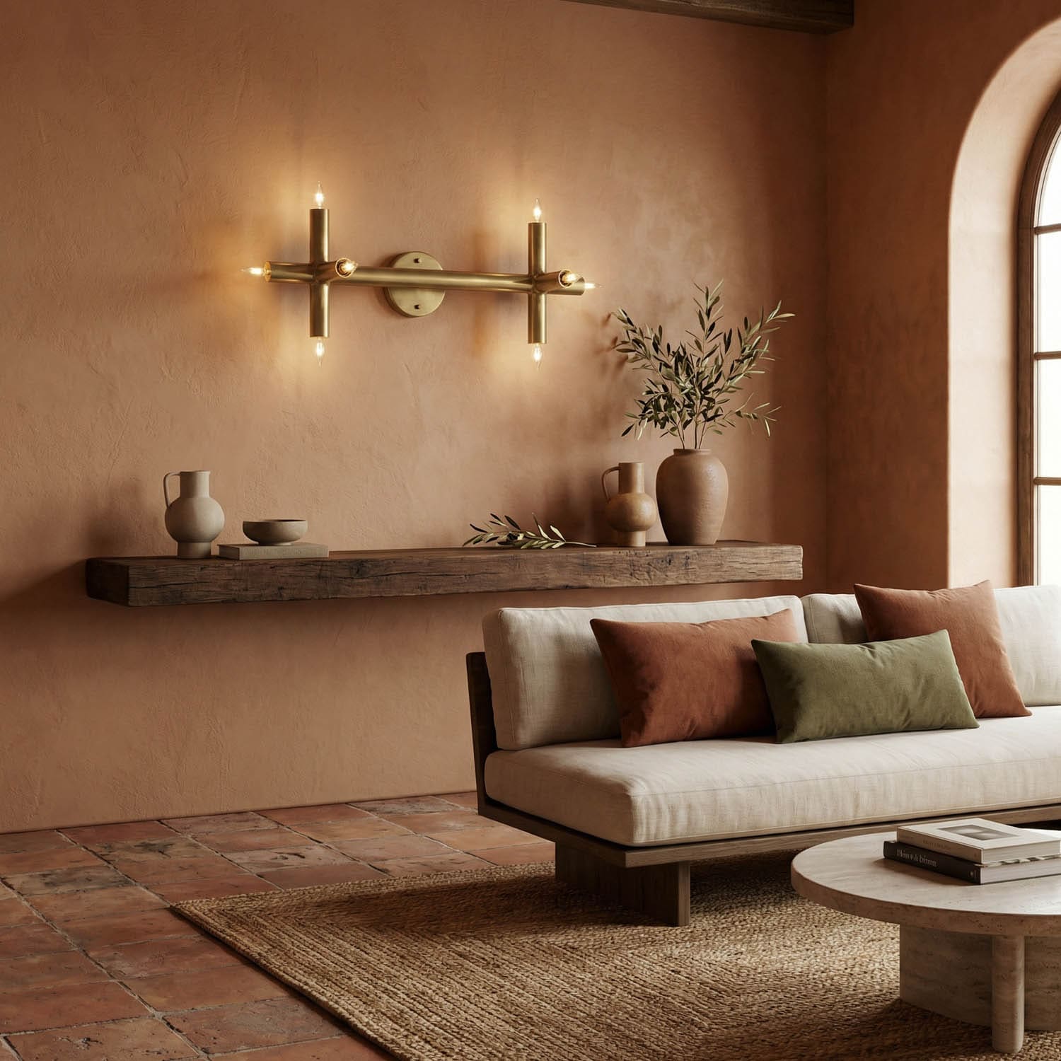 Salome Sconce, Metal with Brass Finish