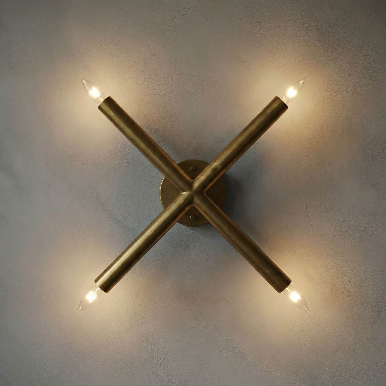 Cross Sconce, Metal with Brass Finish by Noir