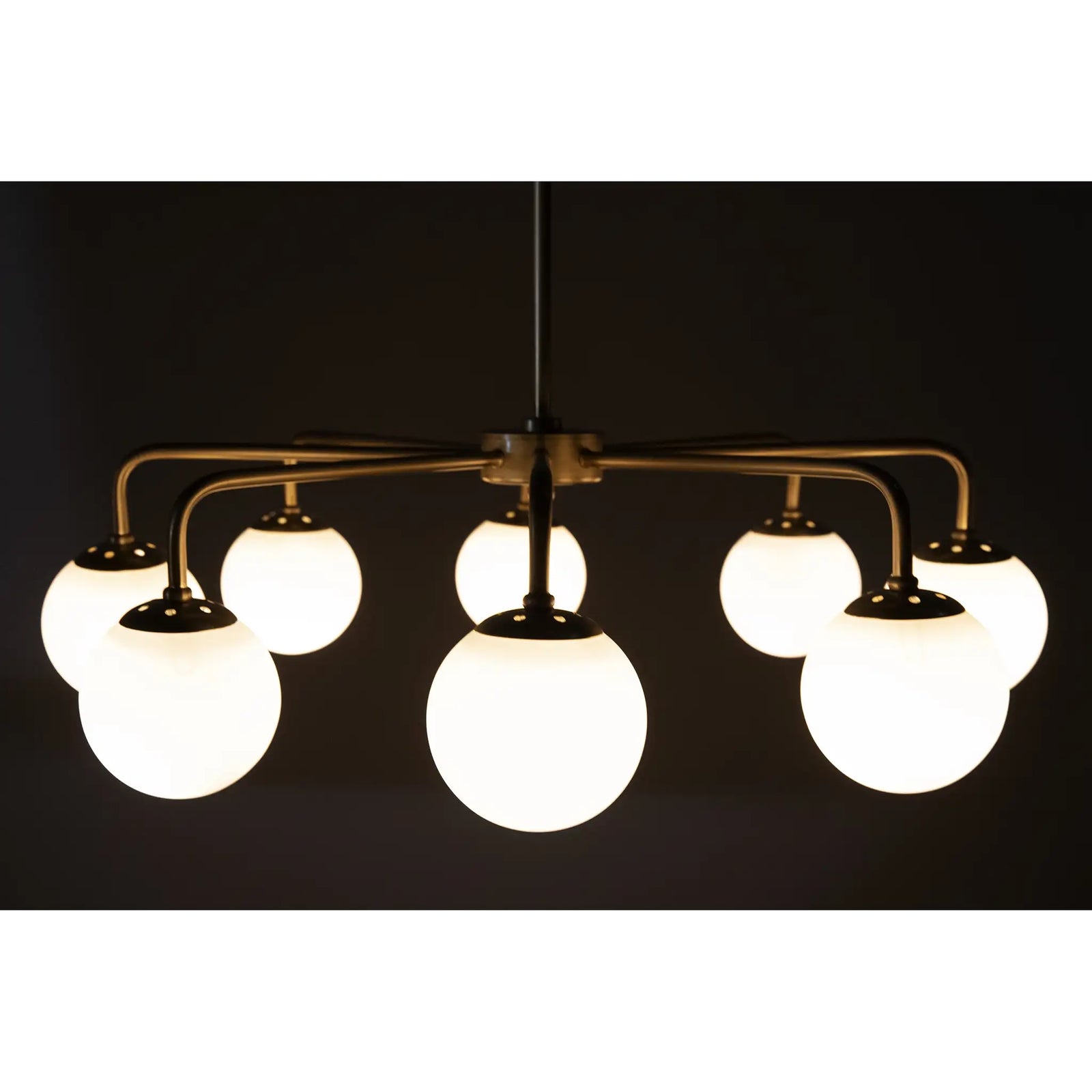 Larenta Chandelier, Antique Brass and Glass
